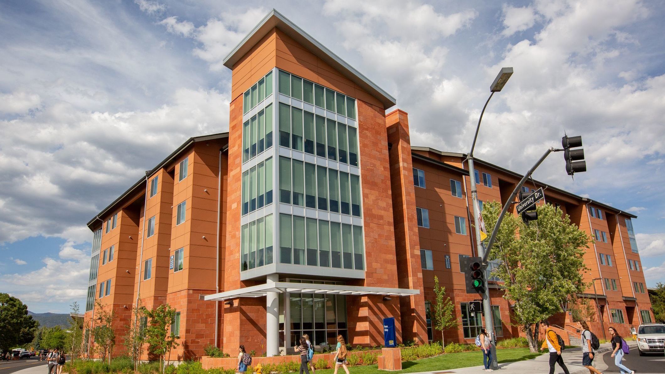 Photo of the Honors College building on the Flagstaff Mountain Campus during spring.