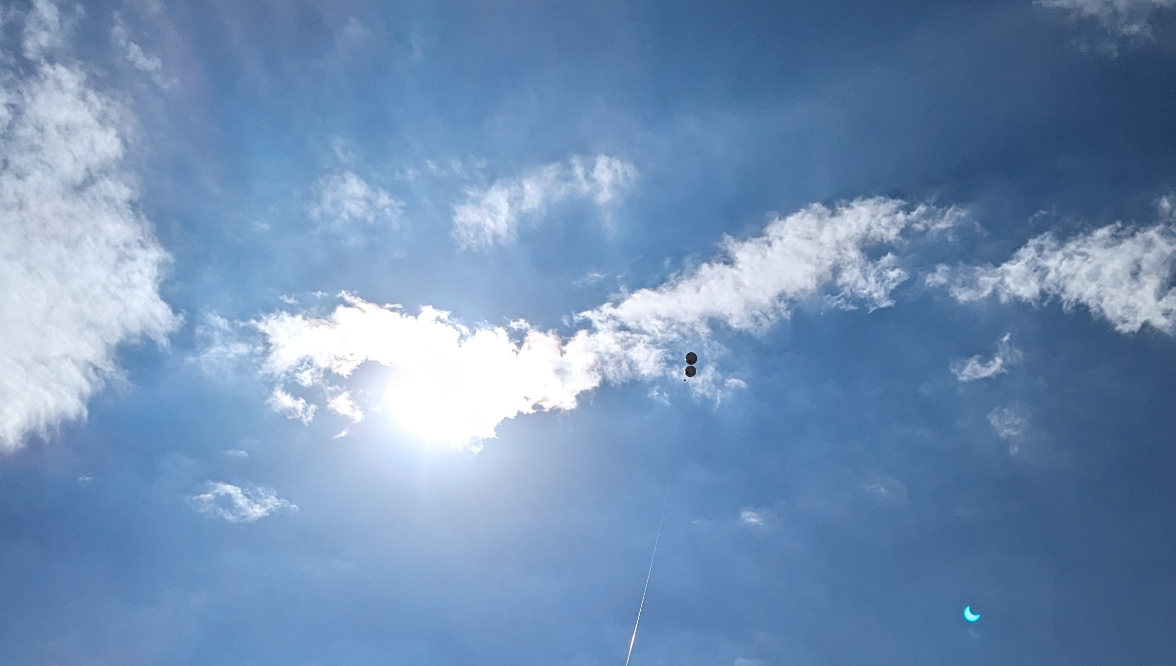 Part of the October Tethered Balloon being launched during the October Annular Eclipse