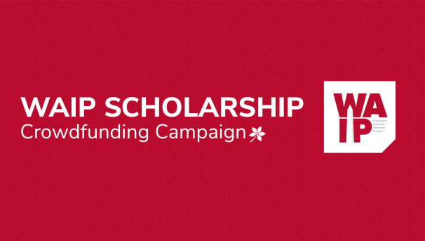 Washington Academic Internship Program Logo against a scarlet background