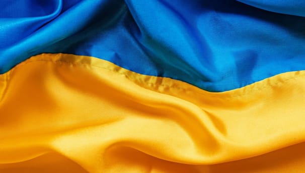 Blue and yellow flag of Ukraine