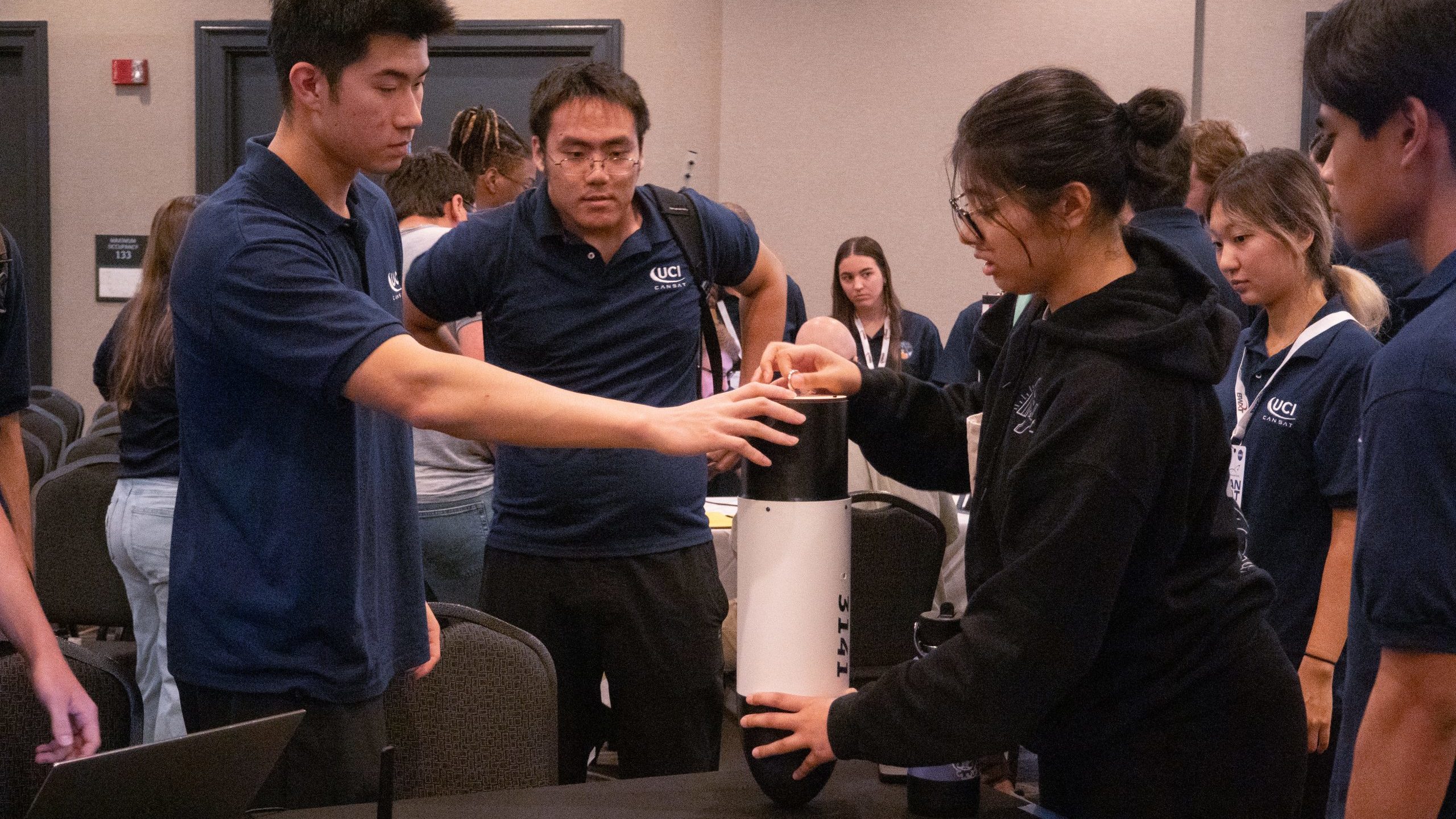 CanSat Team assembling parts