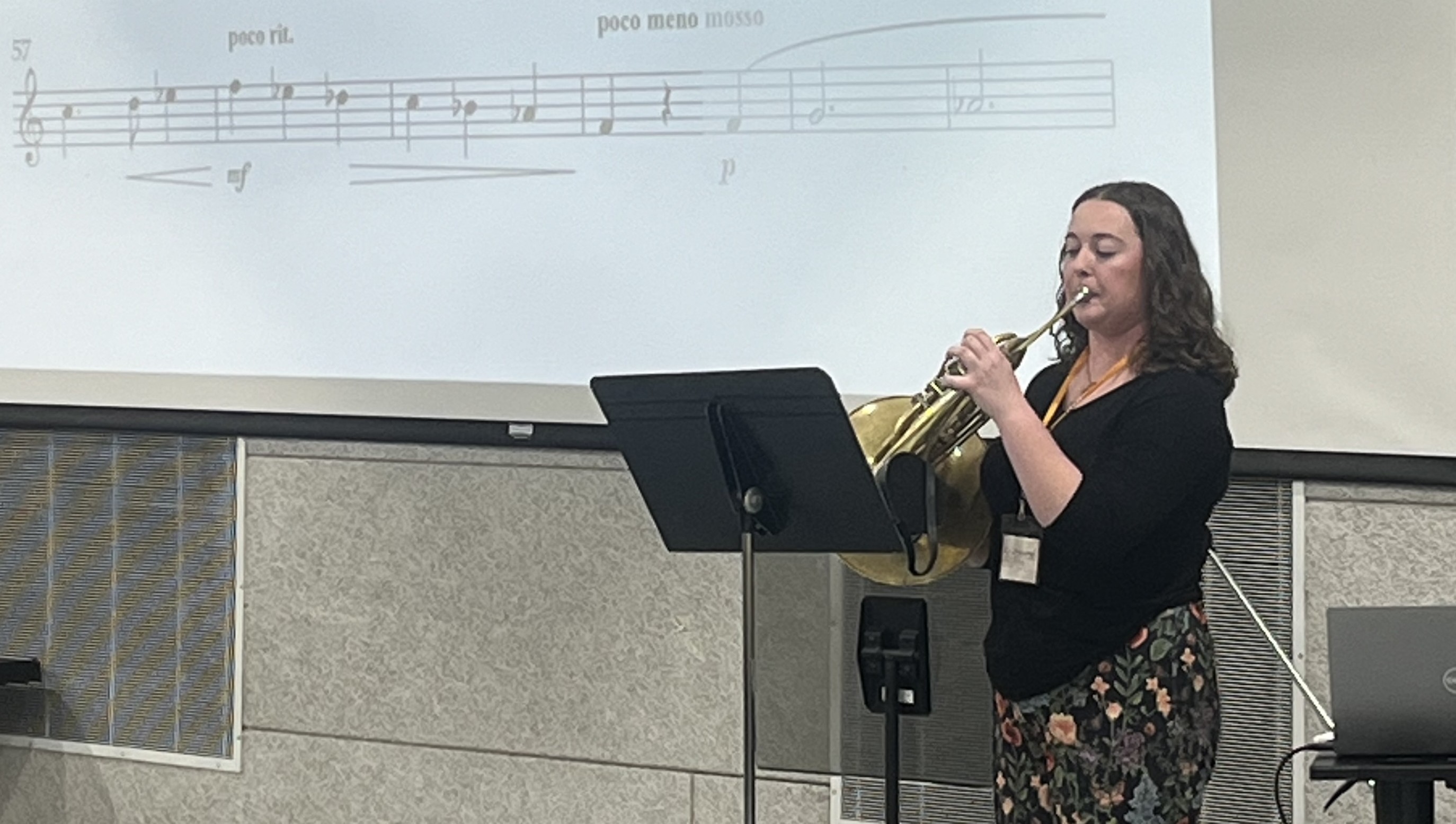 An OSU undergraduate musician stages a performance