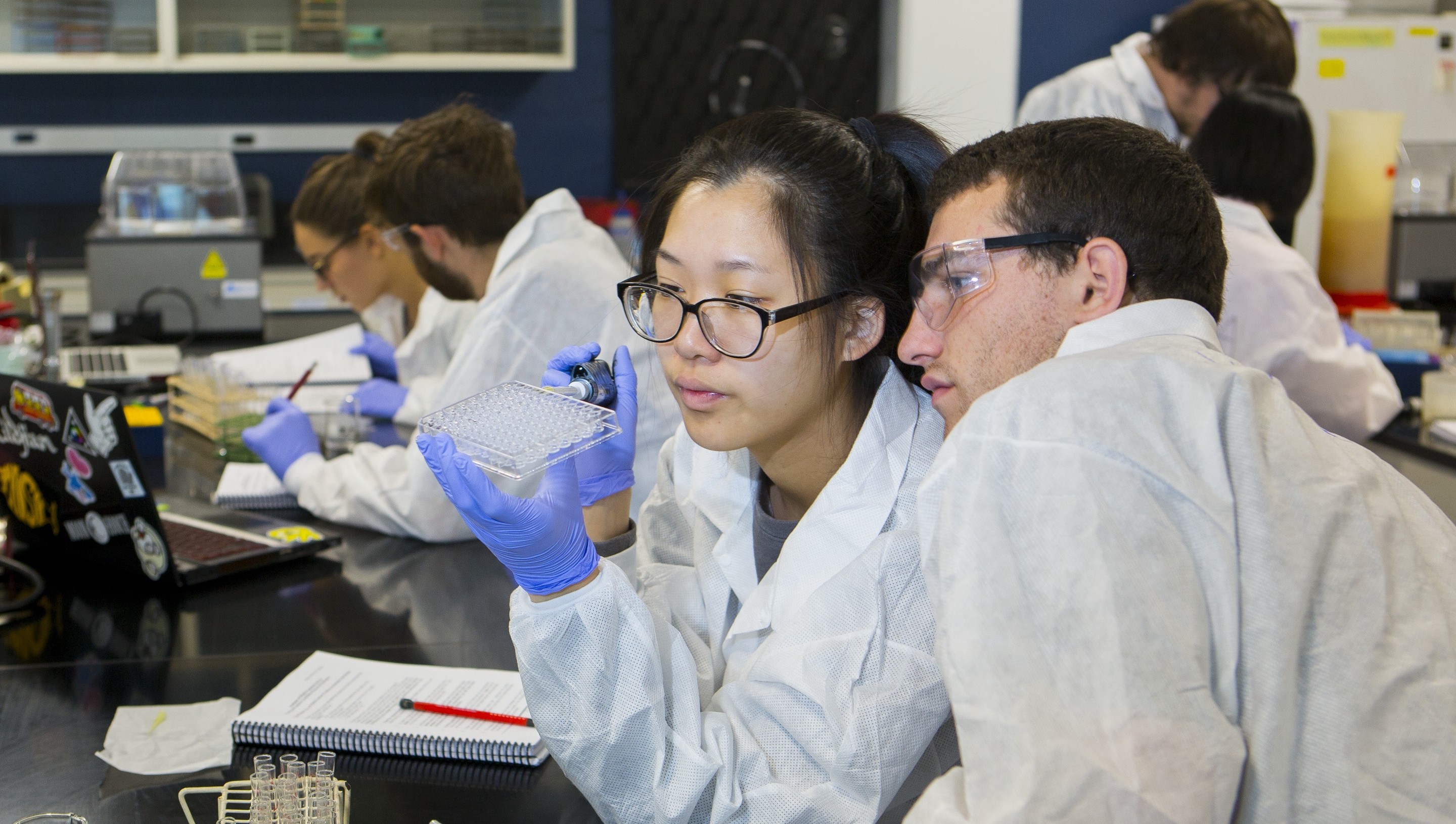 Students at lab bench