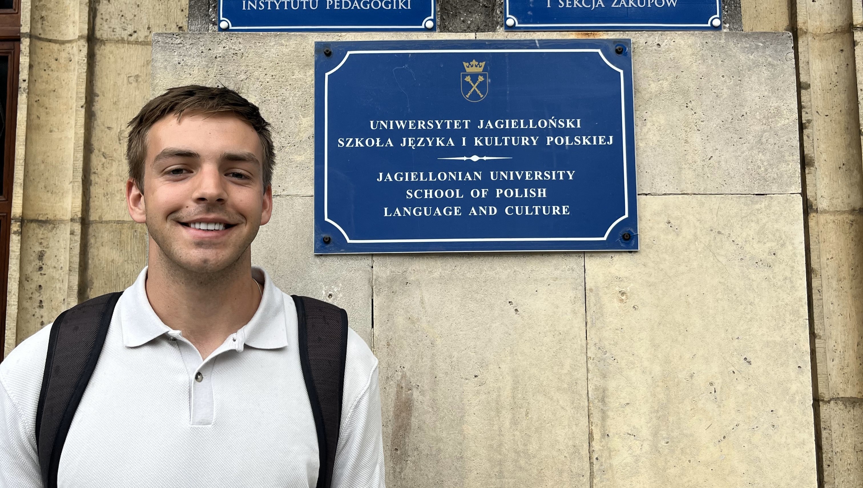 Luke Bendick at Jagiellonian University in Kraków, Poland in 2024.