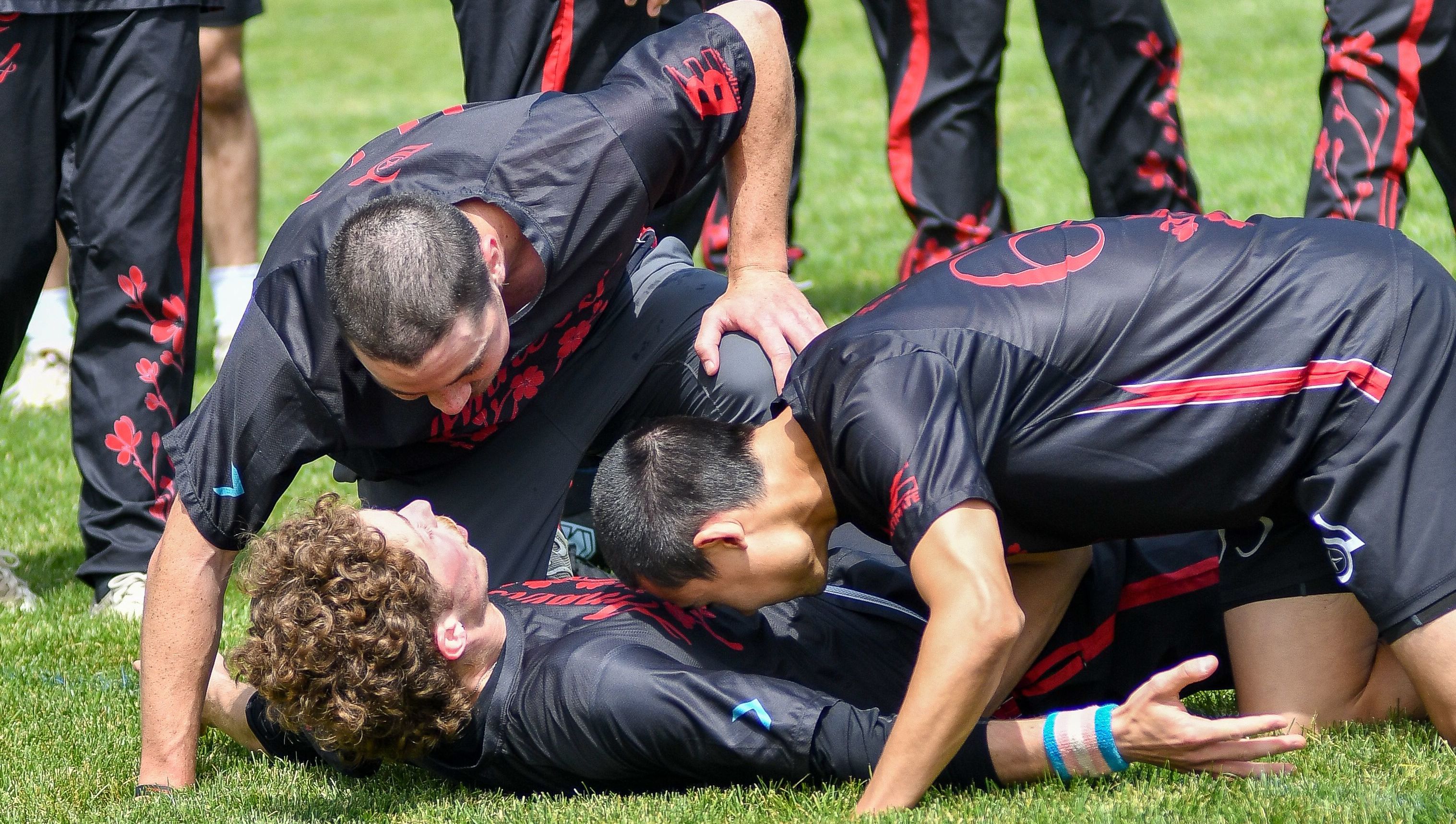 3 members on the field