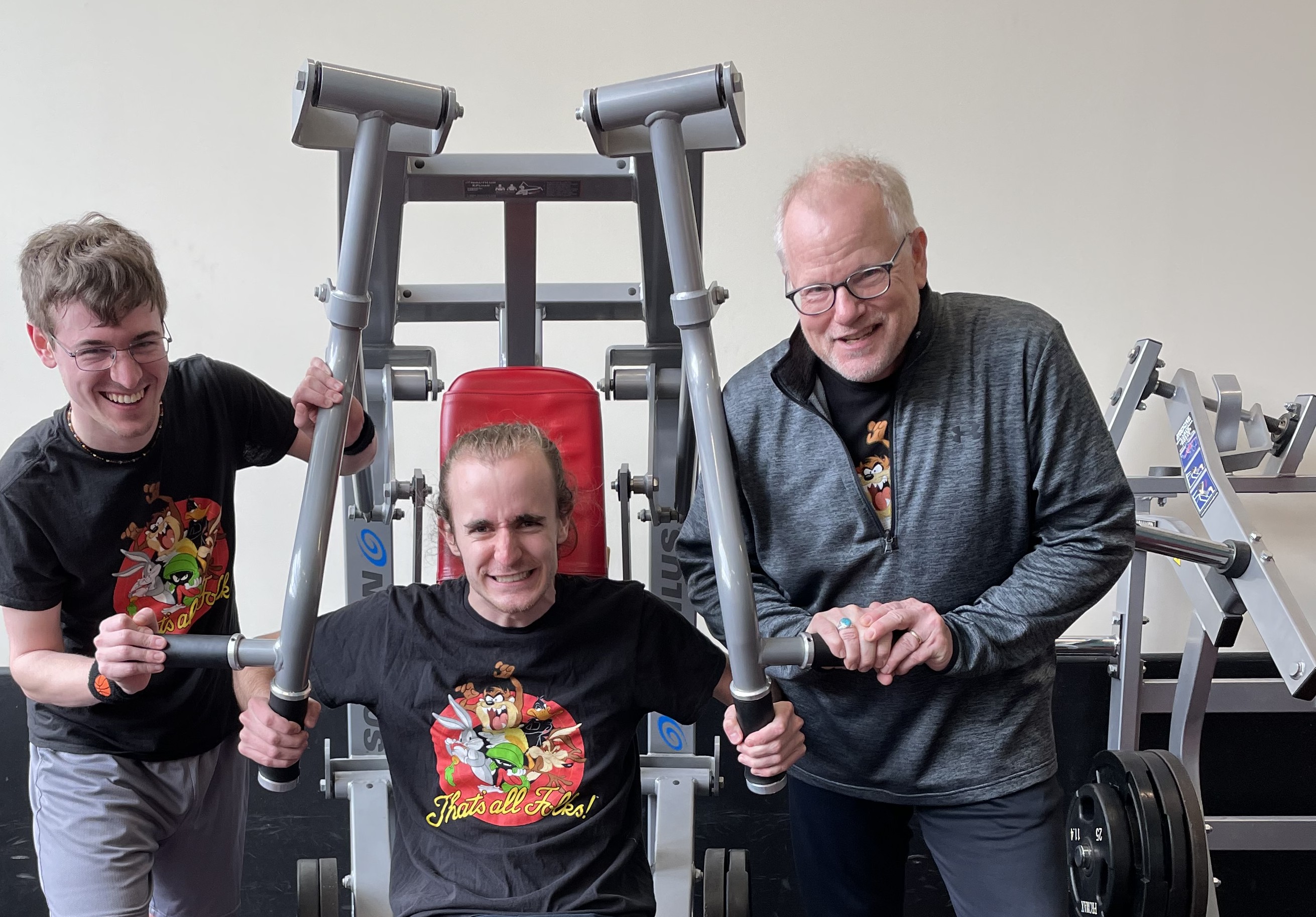 Members of the DU Band Association goofing around at the Power Center gym.