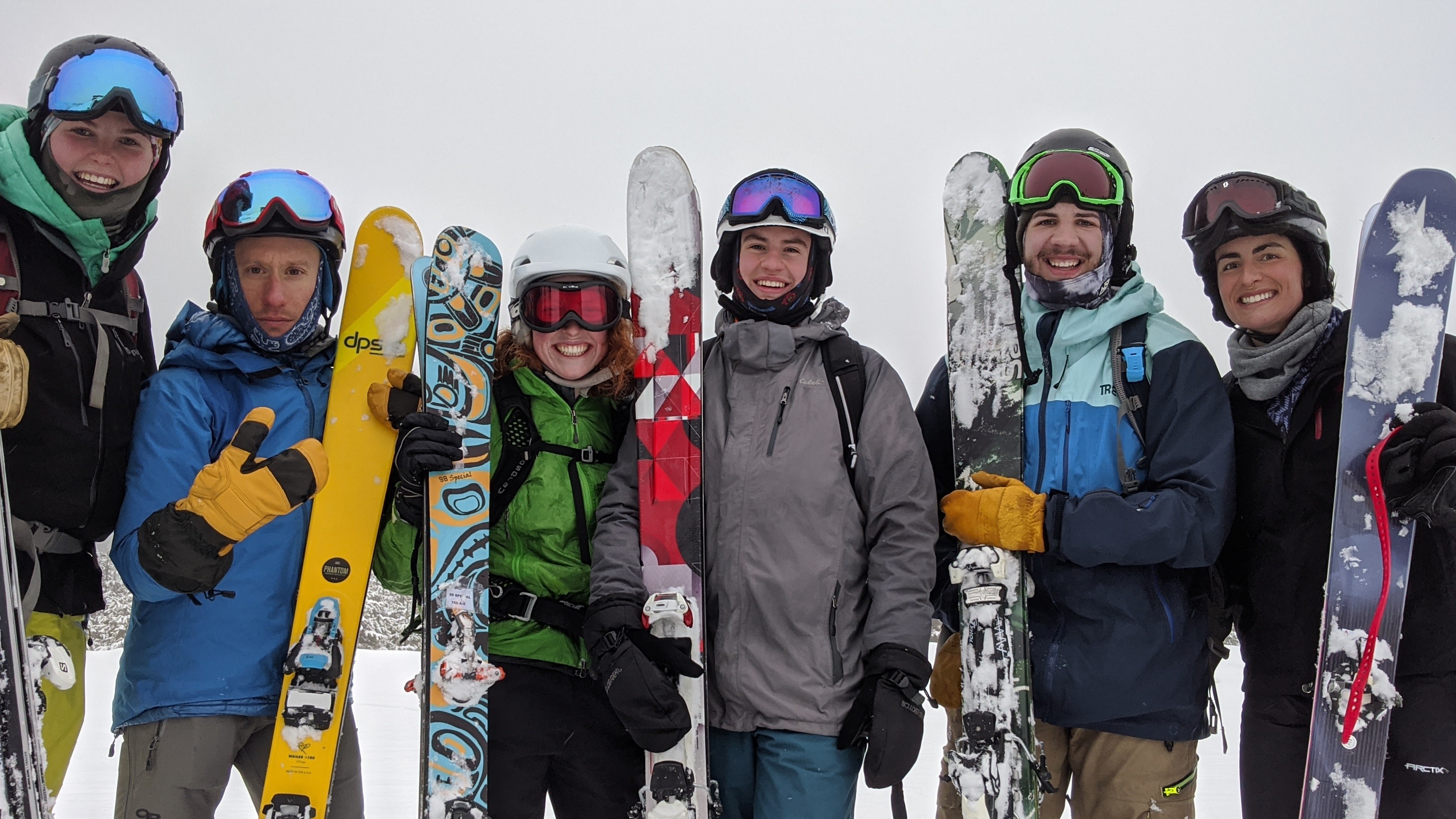 Students with skis