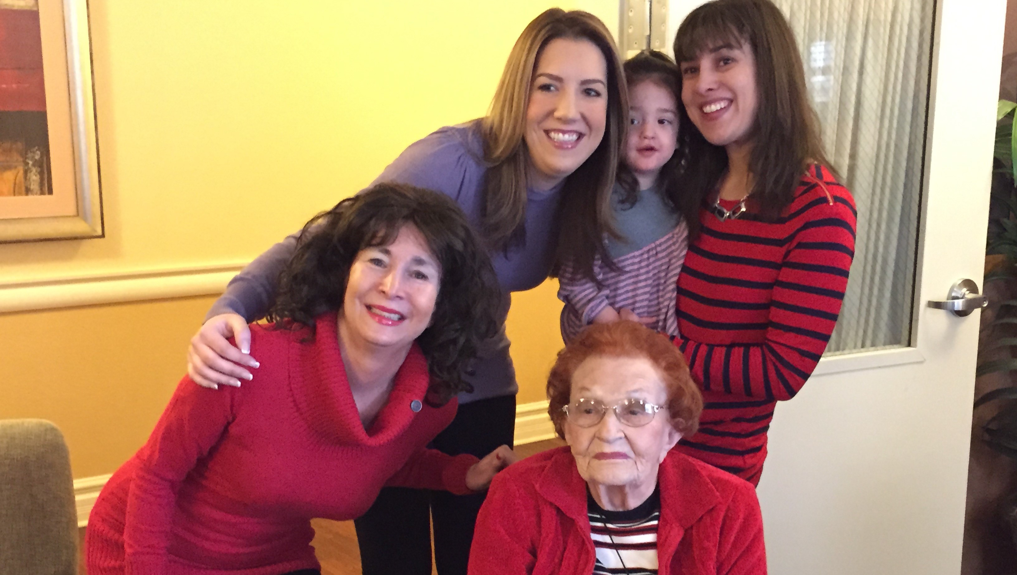 Four Generations - Elayne, Allison, Kelly, Niece Alyssa and Grandmother Esther