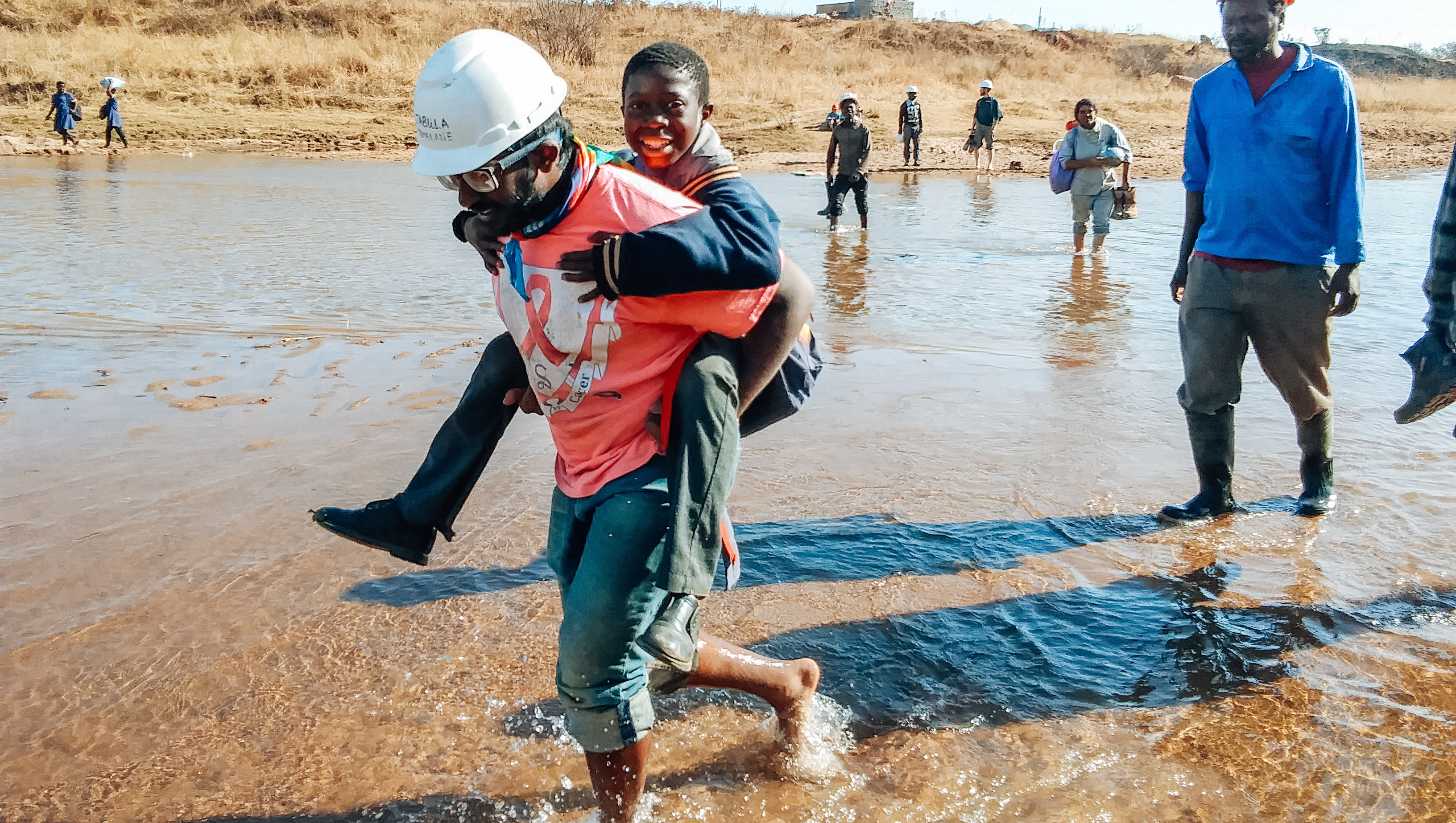 Hanging out on the newly finished bridge!
