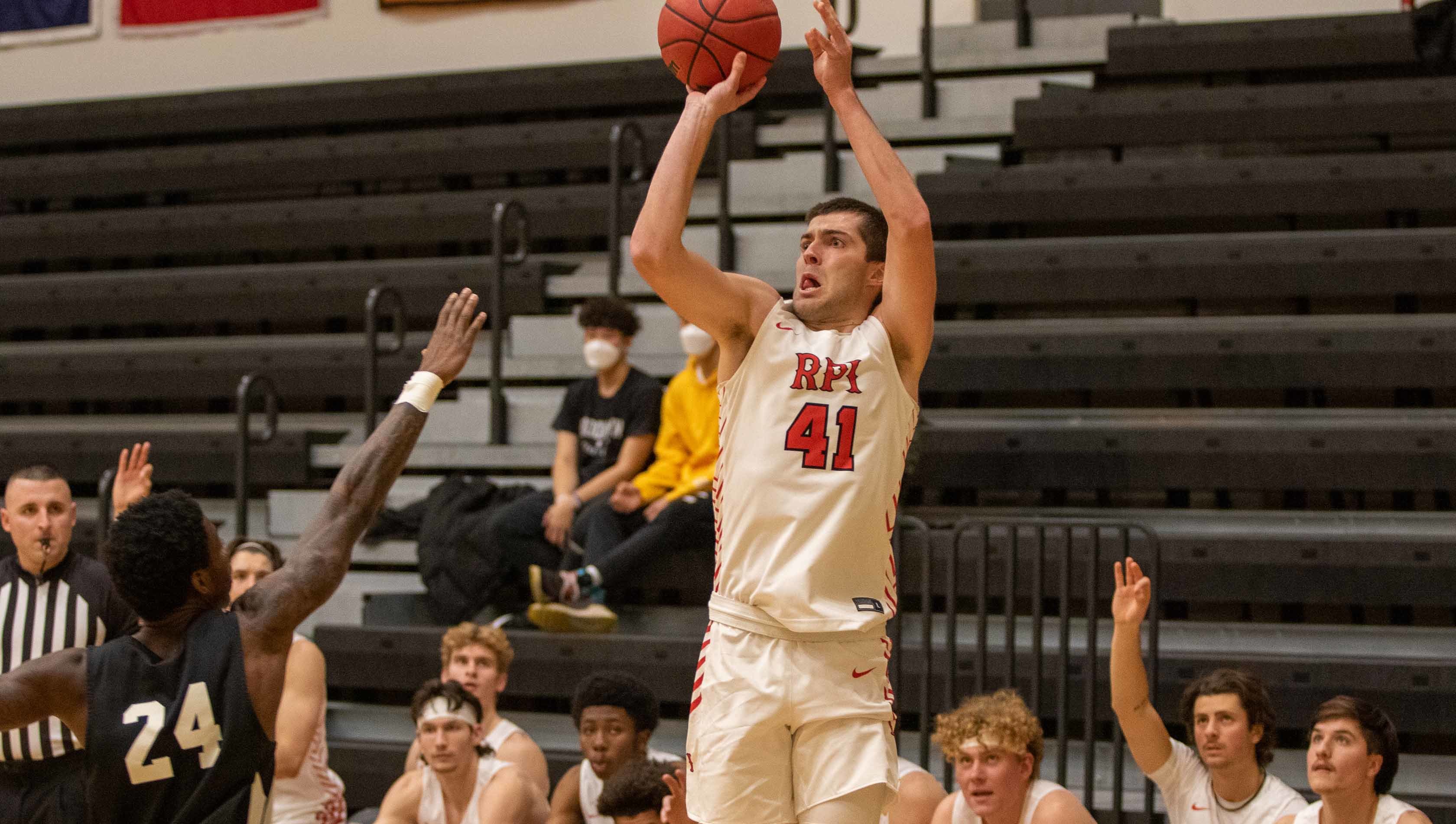 Pat Mahoney shooting during a game.