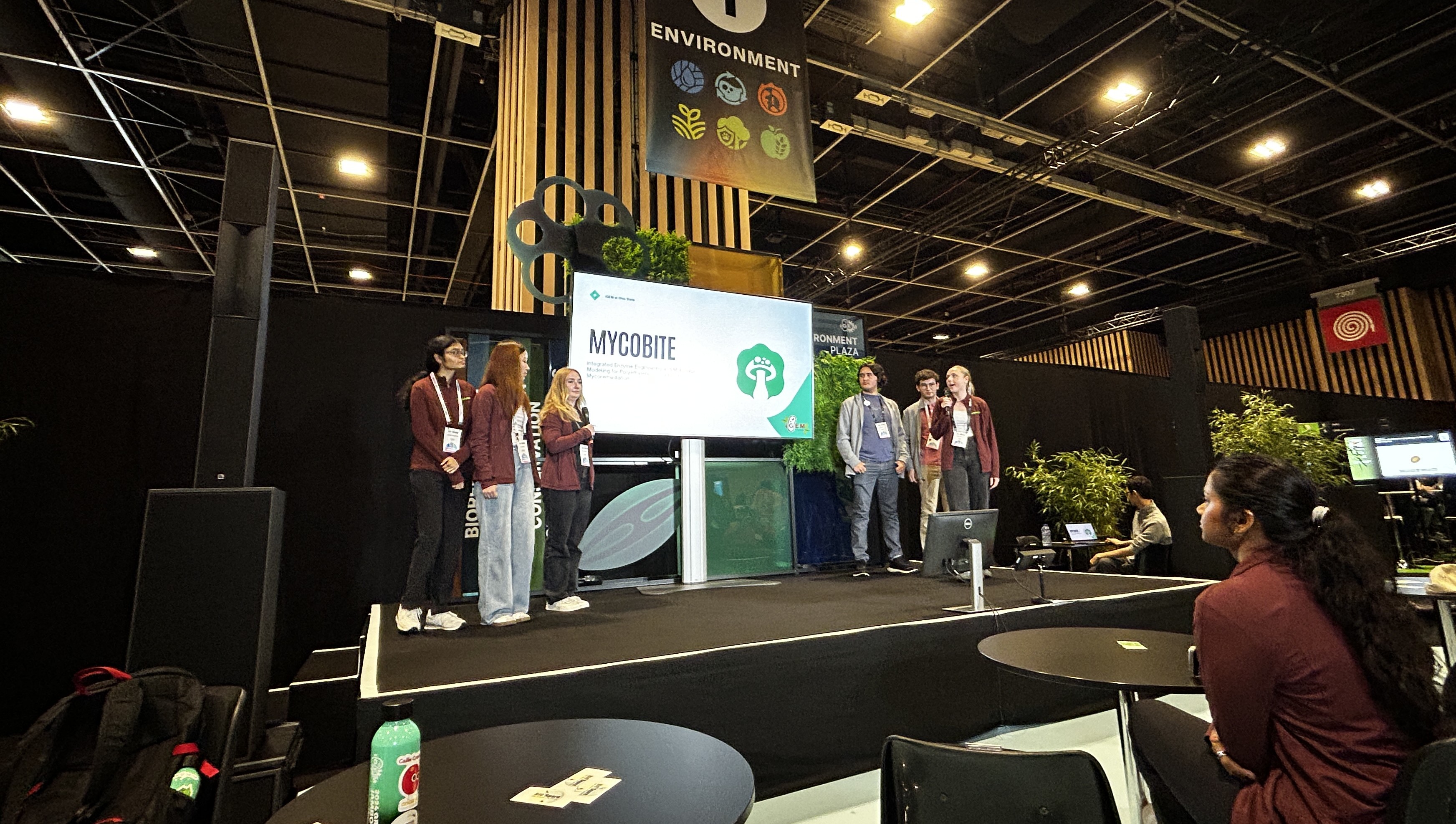 Student group at a presentation