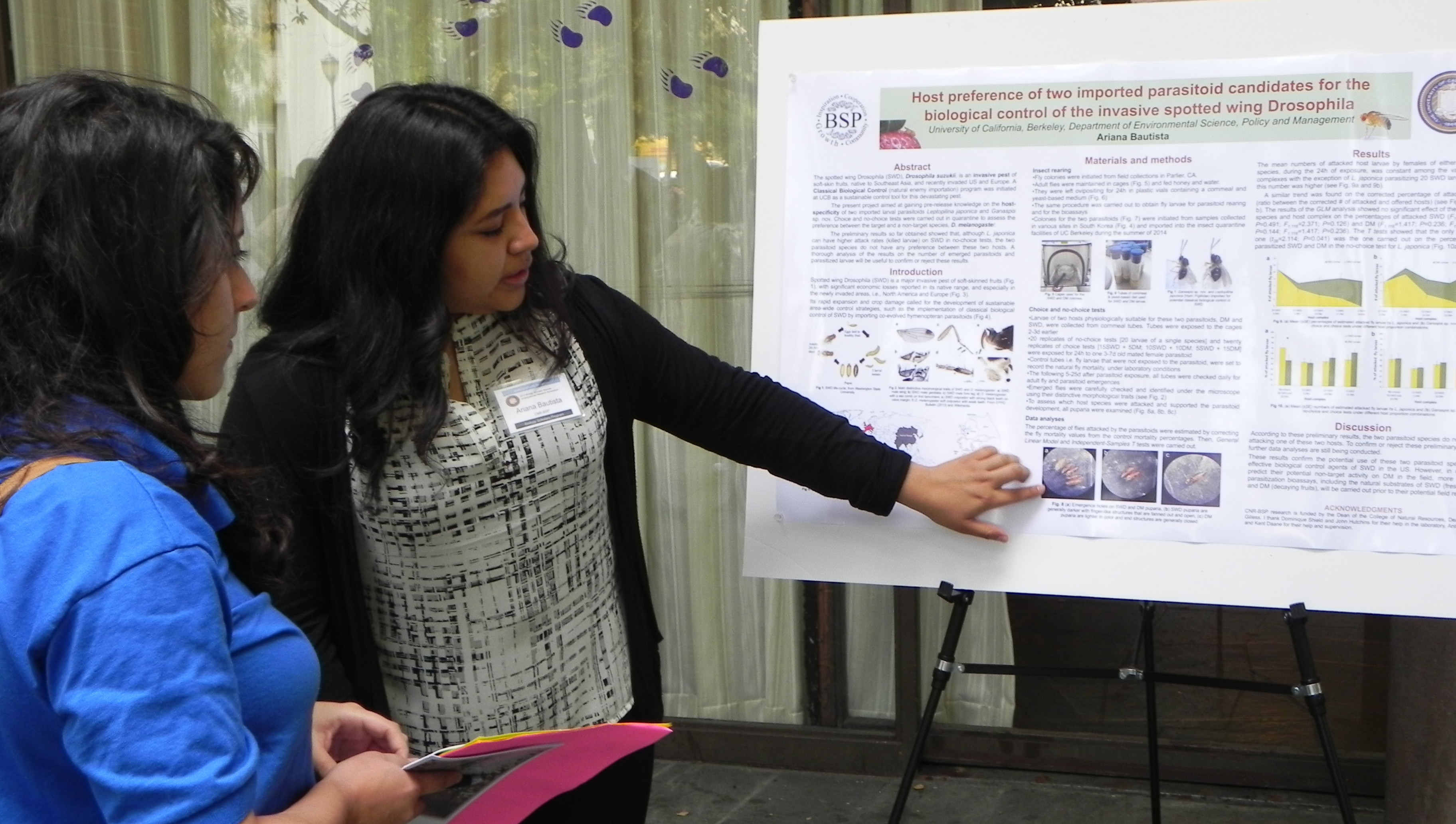 Biology Scholars Program student member presenting at a research symposium