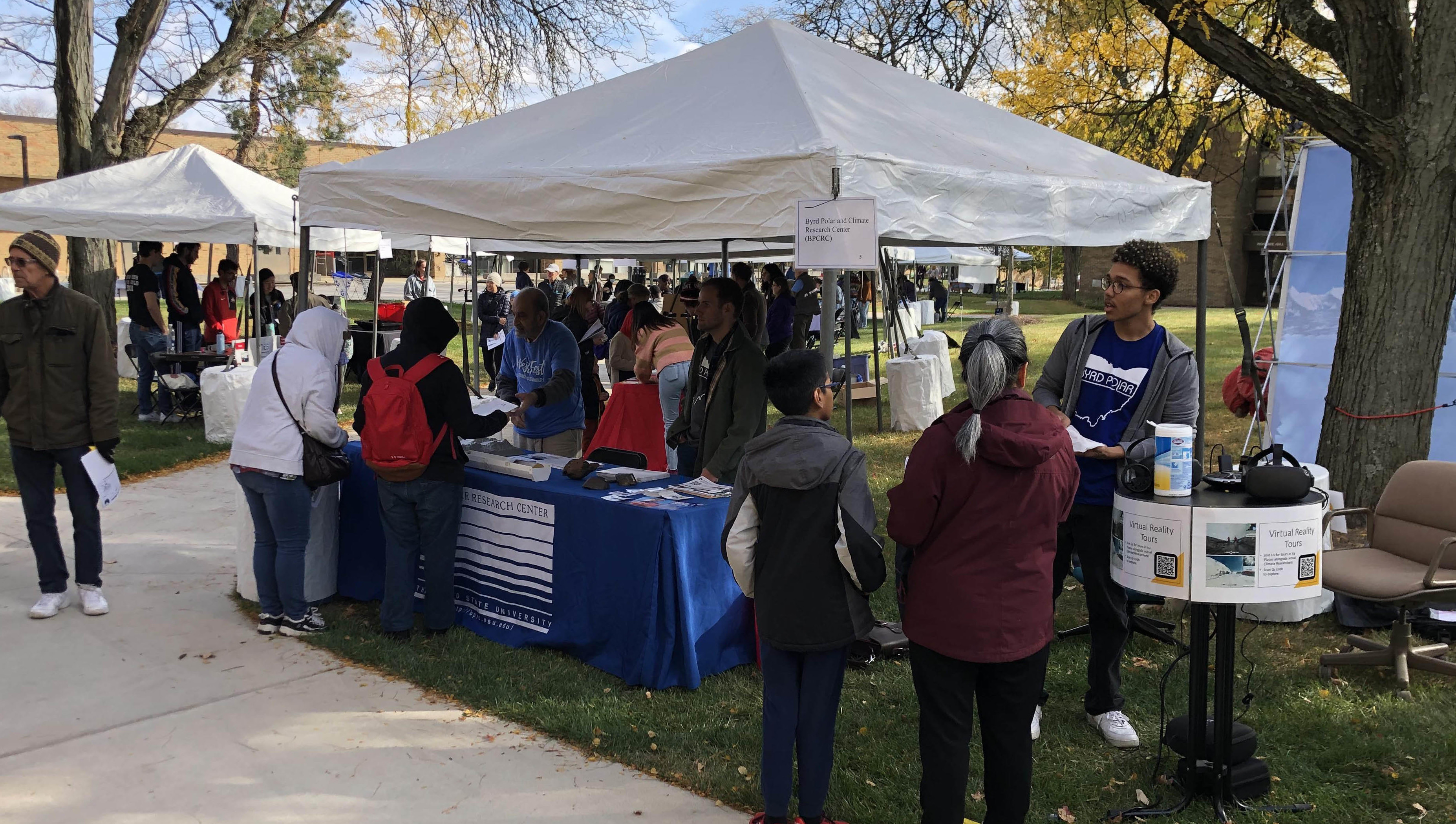 Intern Amadou Agne and Byrd Center members during an outreach event sharing information