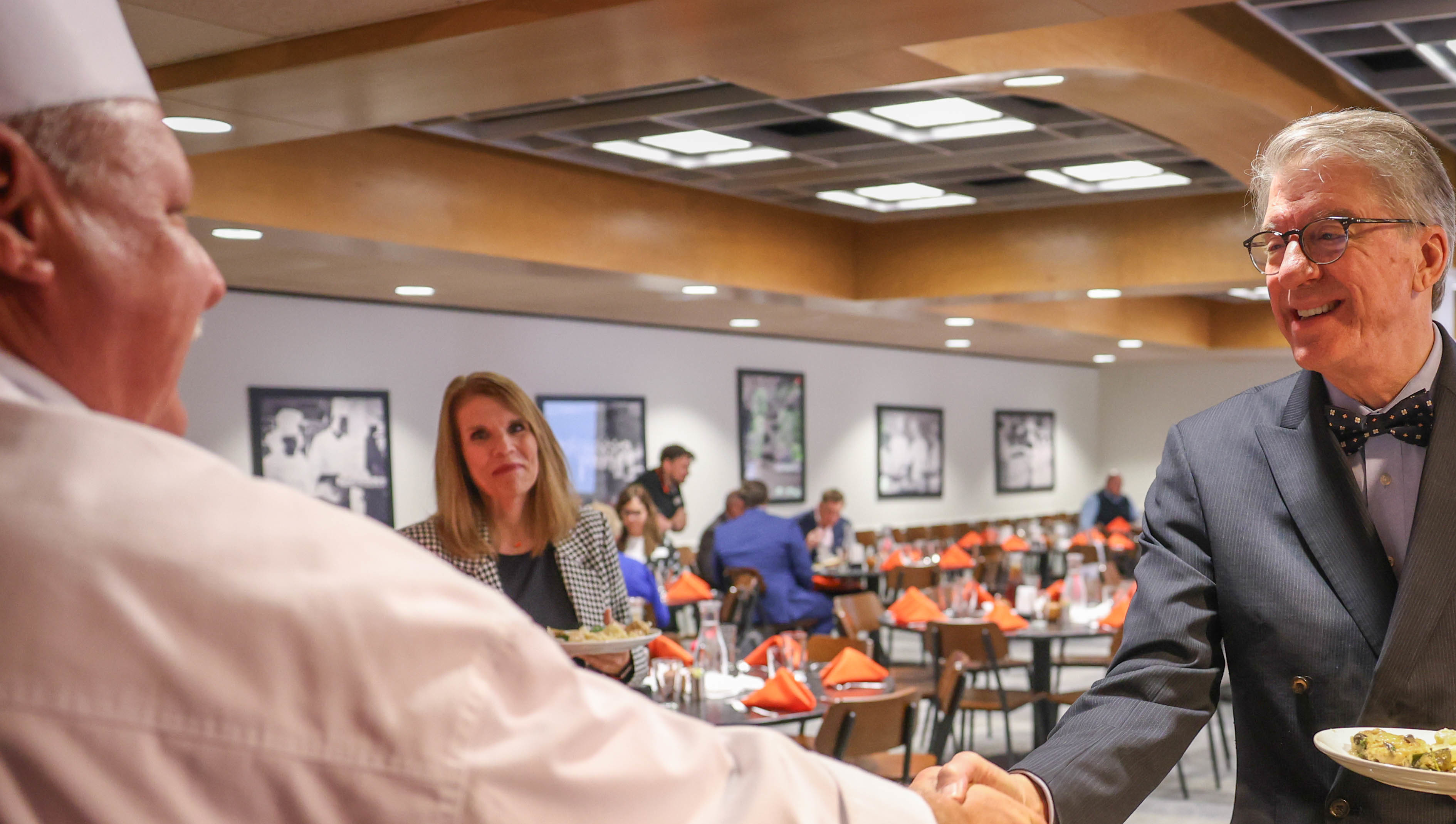 President Hess enjoys dining at the OSUIT Culinary School!