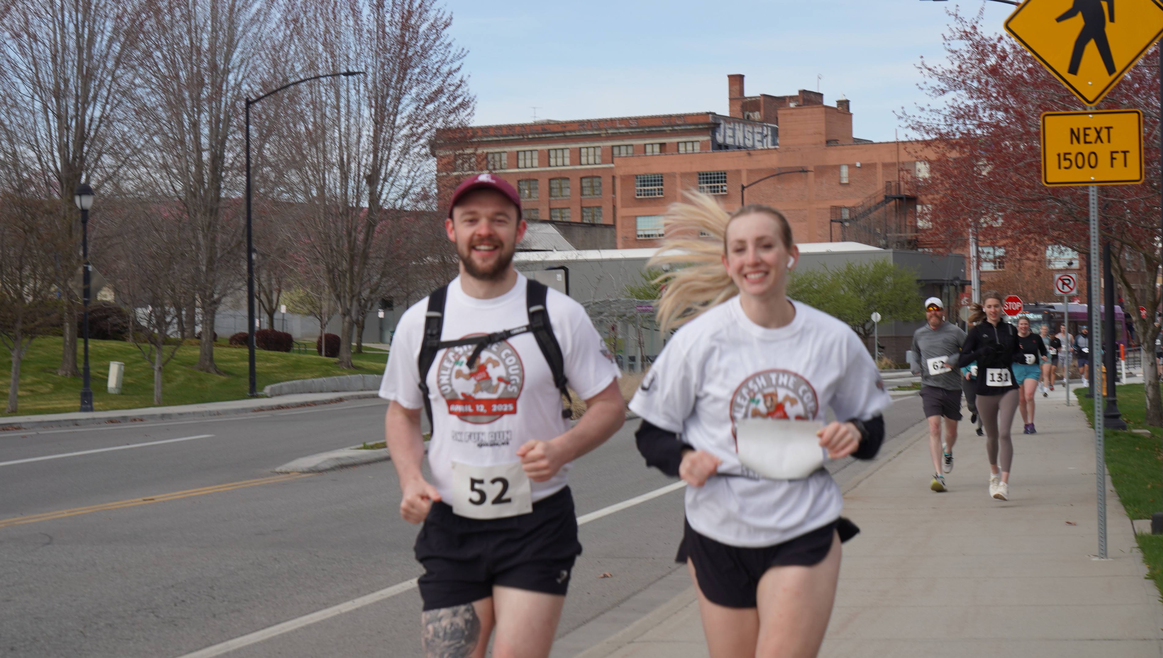 Participants running during the race