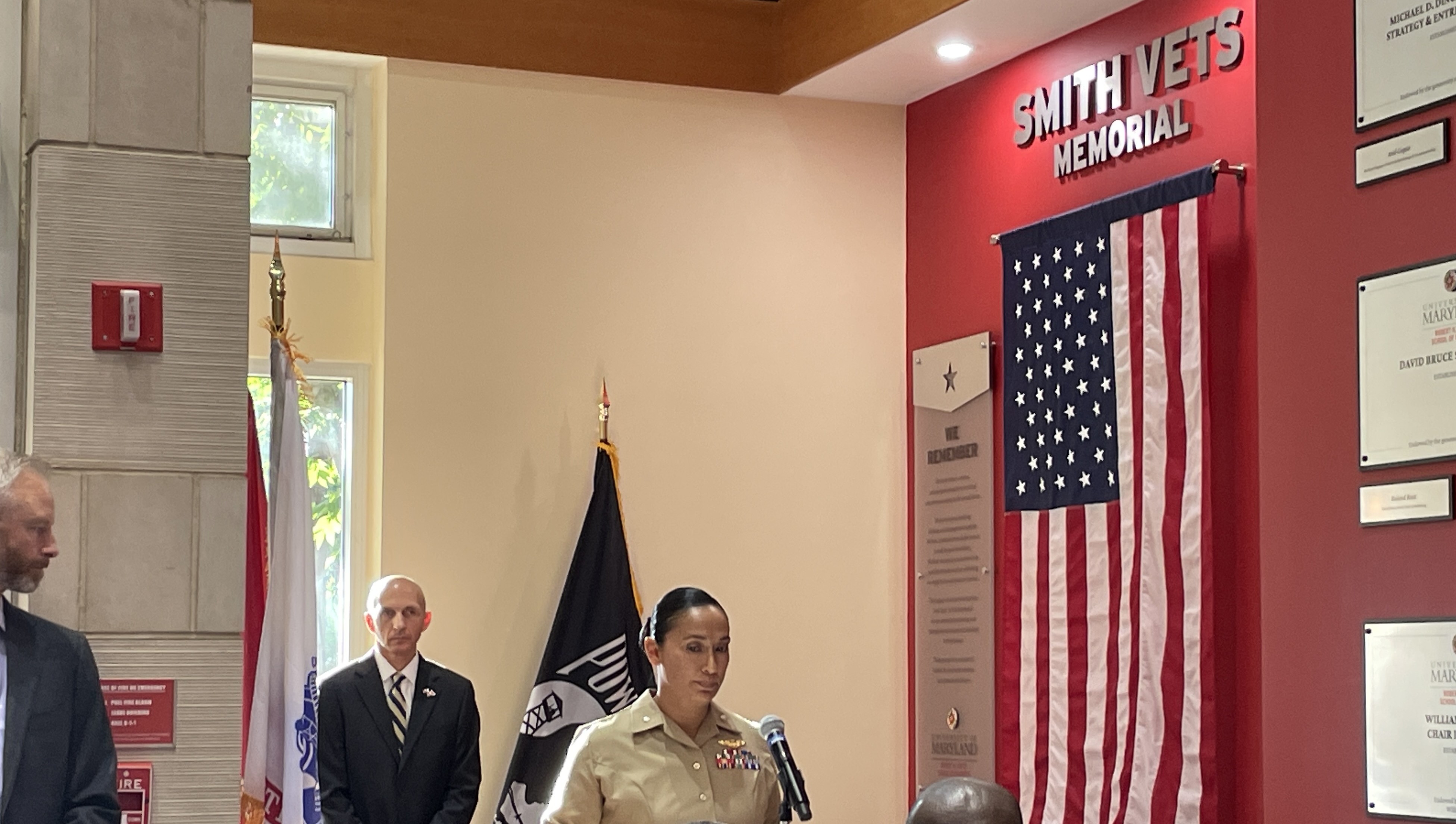 Reading of the Smith Vets "Honor Roll" in Van Munching Hall on 9-11-2024