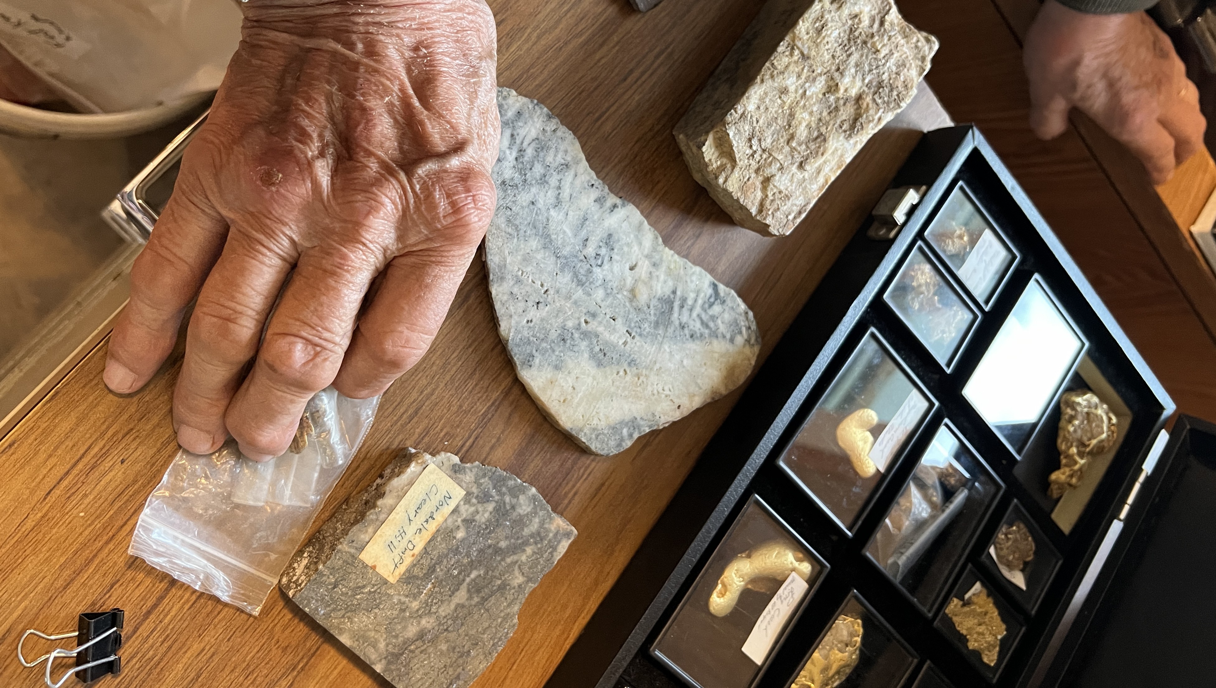 Roger Burggraf shares objects from his gold collection.