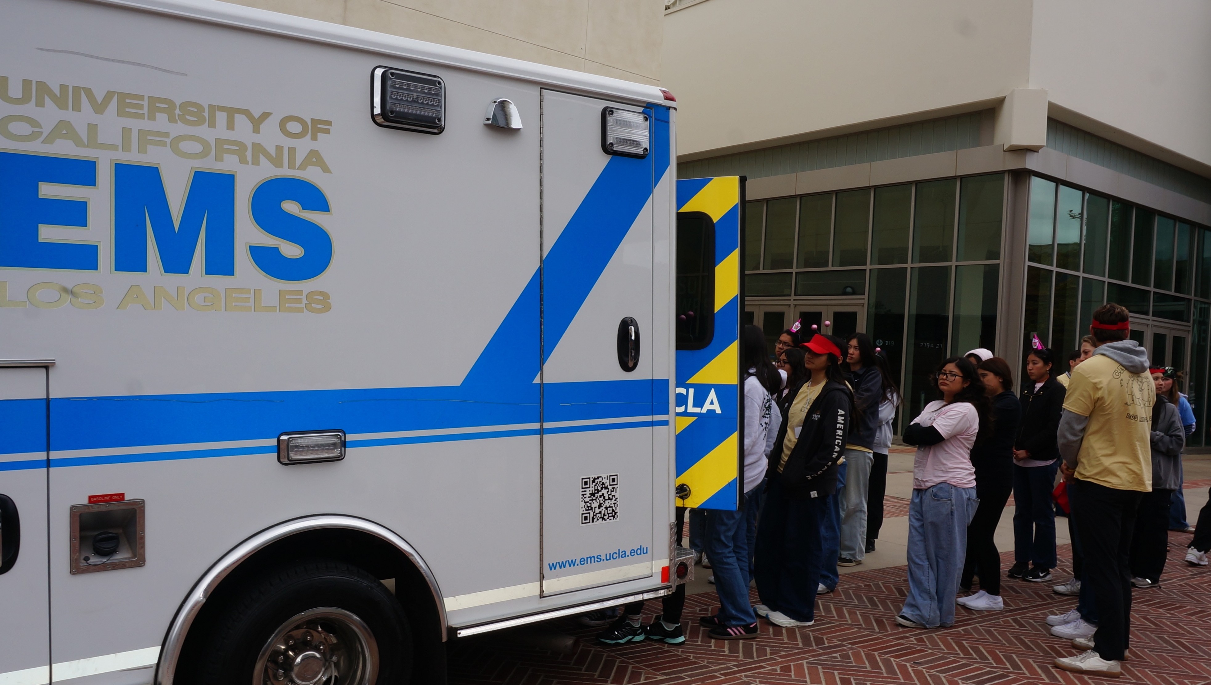 Campers touring the inside in an EMS