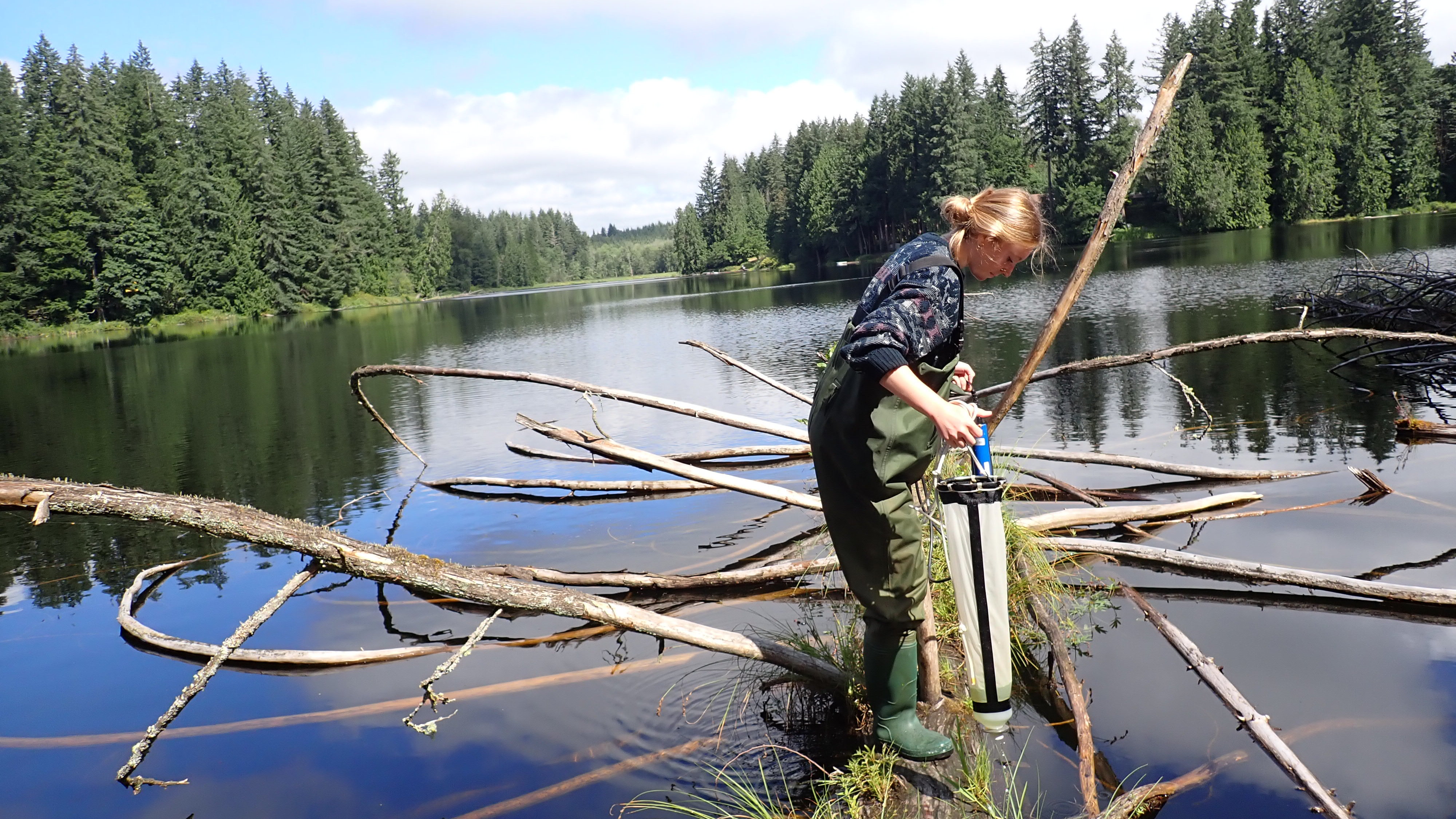 Sampling at Armstrong Lake