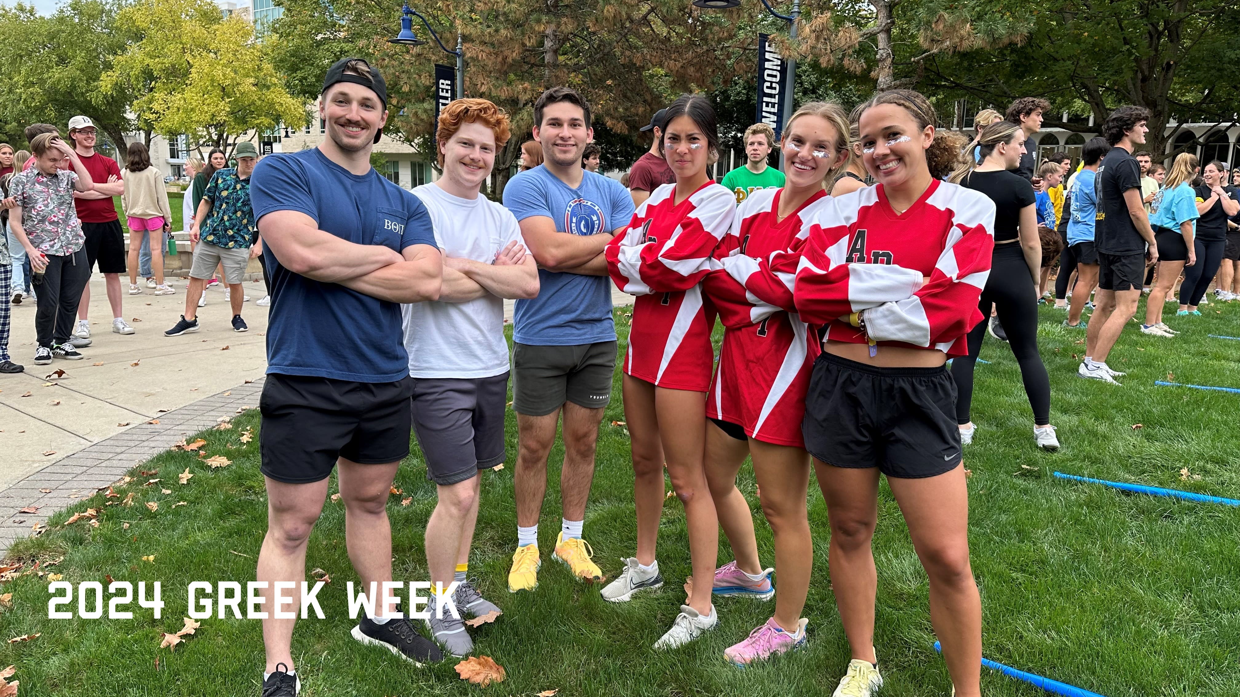 Students pose while participating in Greek Week