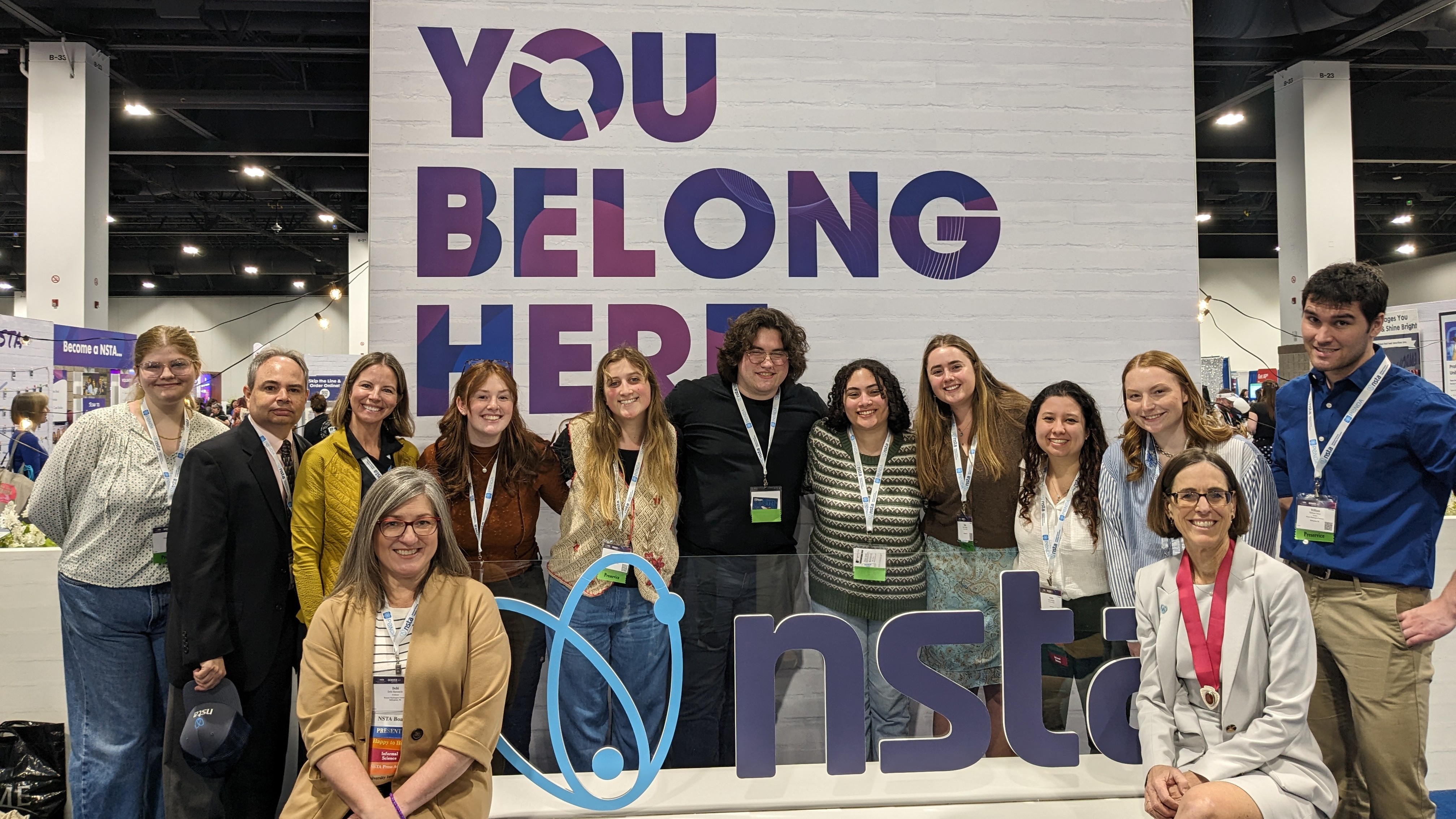 NSTA President Julie Luft (seated, right) greeted members at the NSTA Conference in Denver!