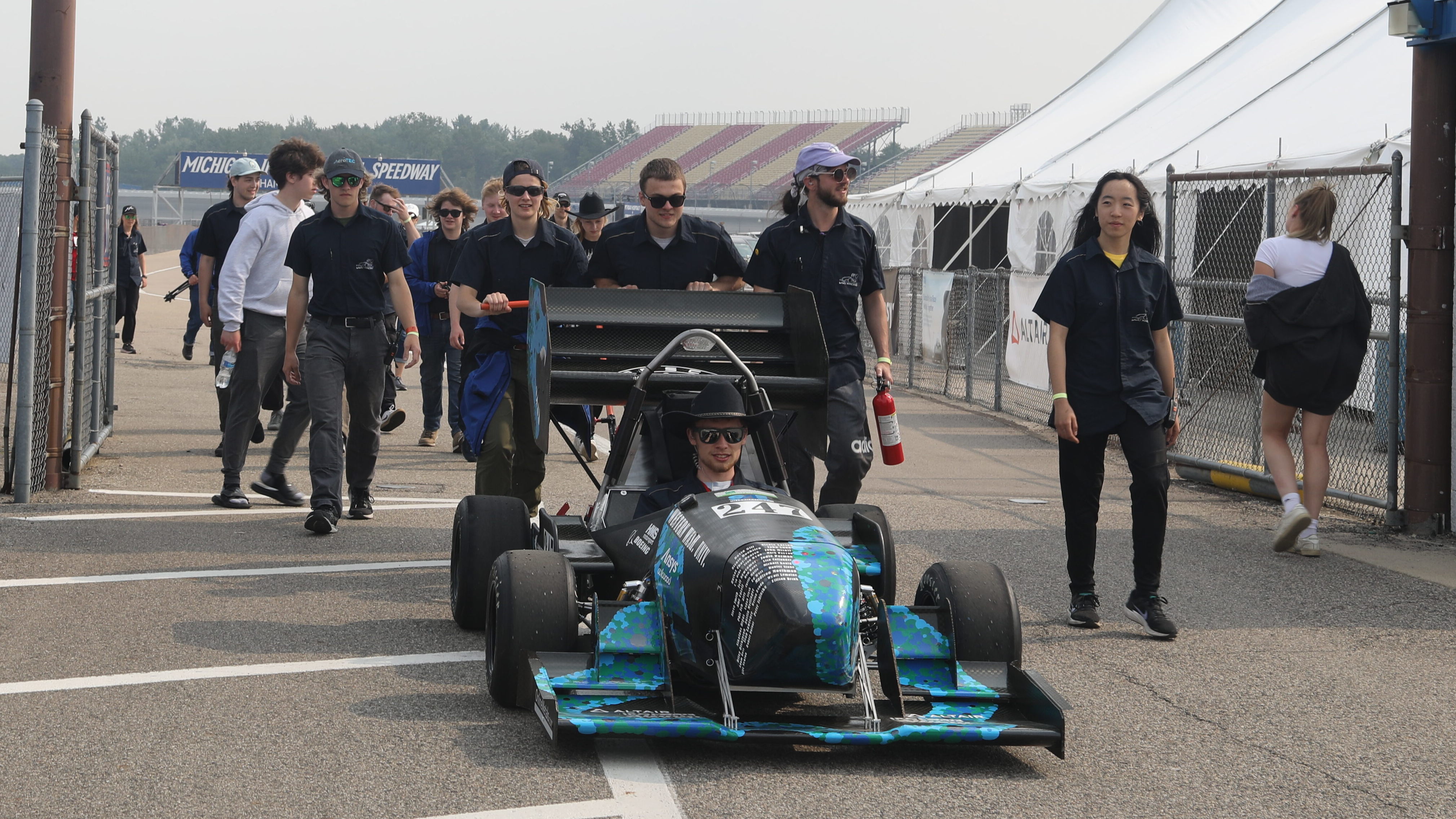 Viking 64 Walk to Tech Inspection (FSAE Michigan EV 2023, Michigan International Speedway)