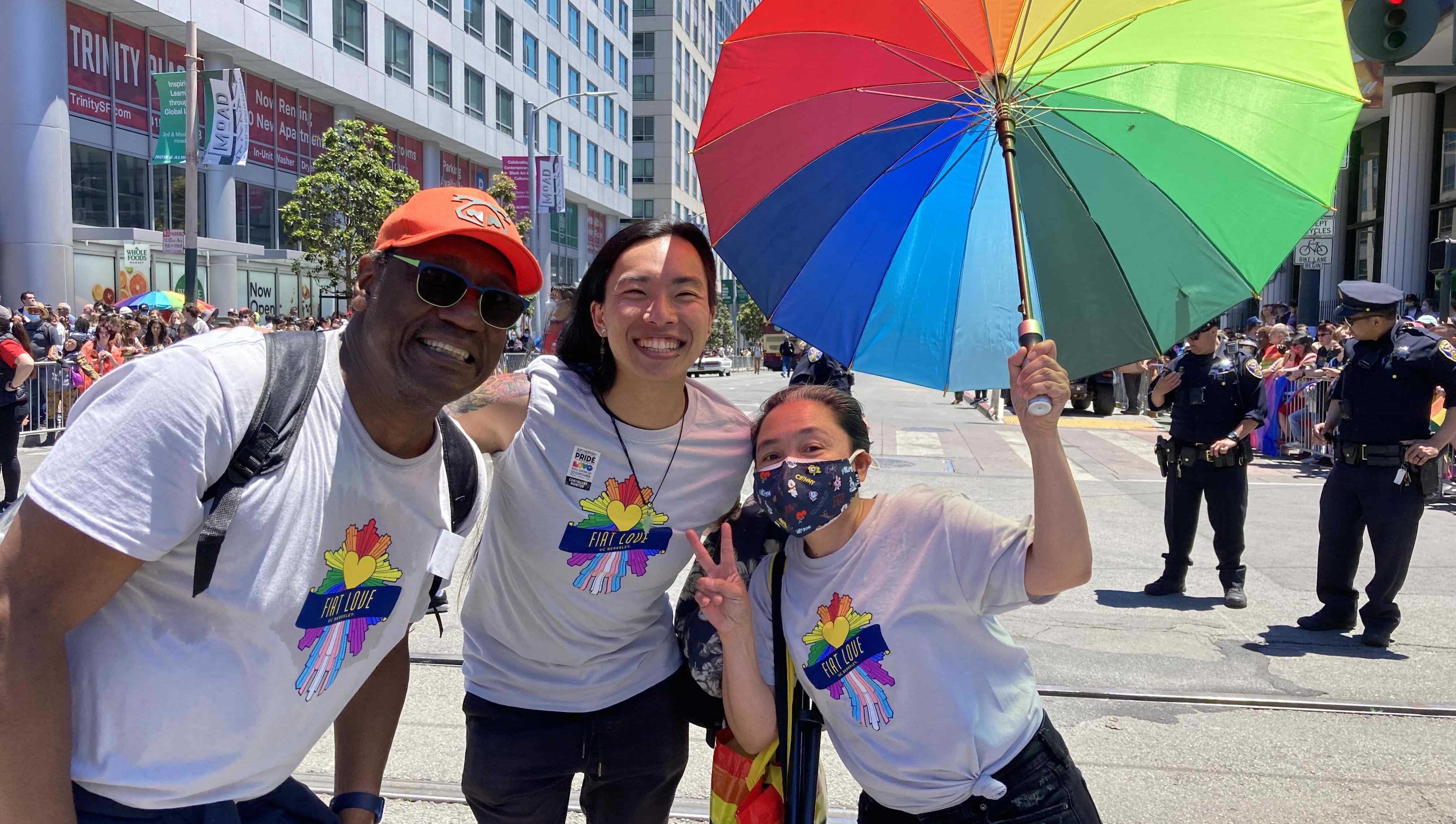 ImageLeft to right. Billy, Em and cici at SF Pride