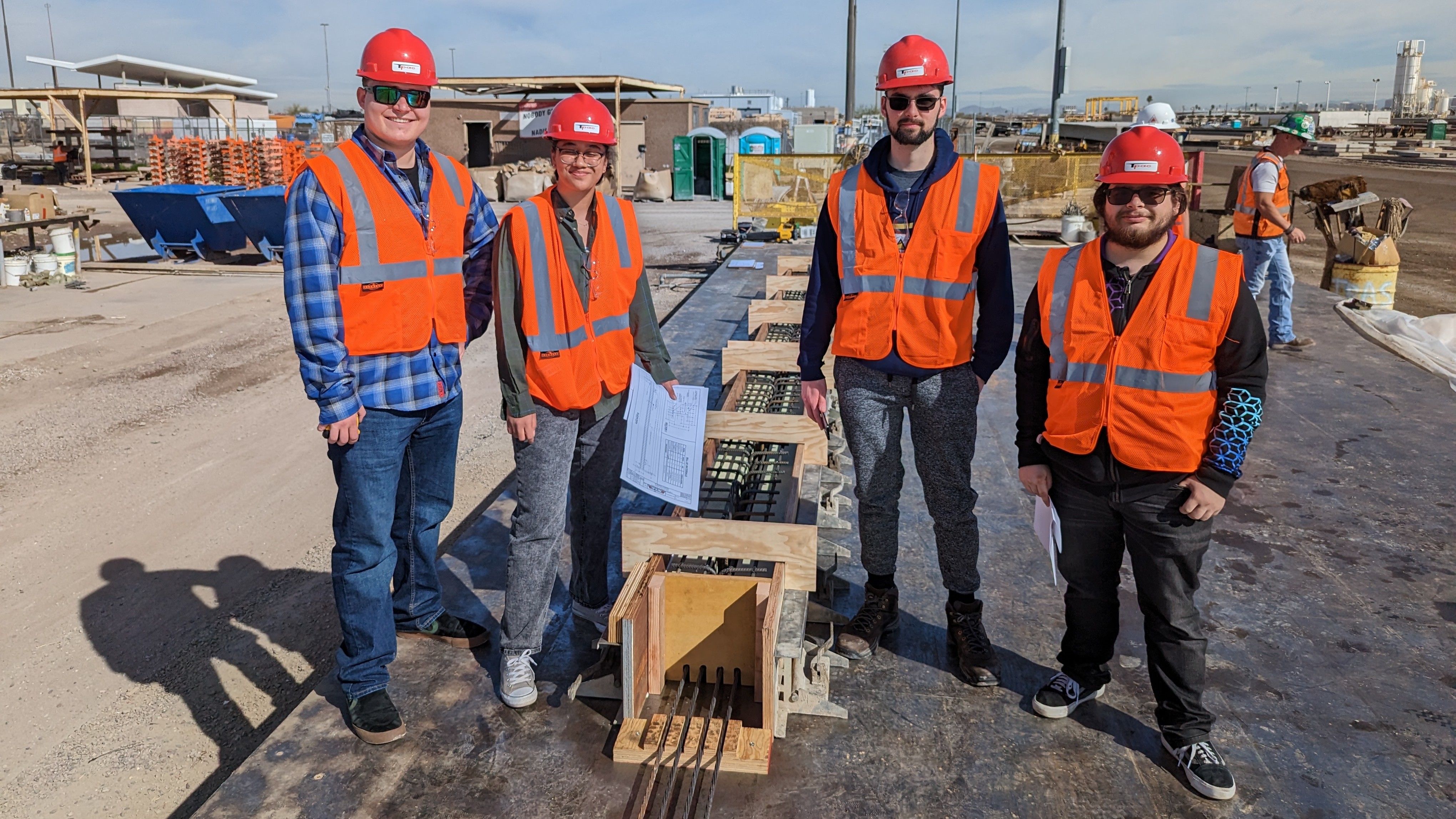 Civil Engineering Students at a job site