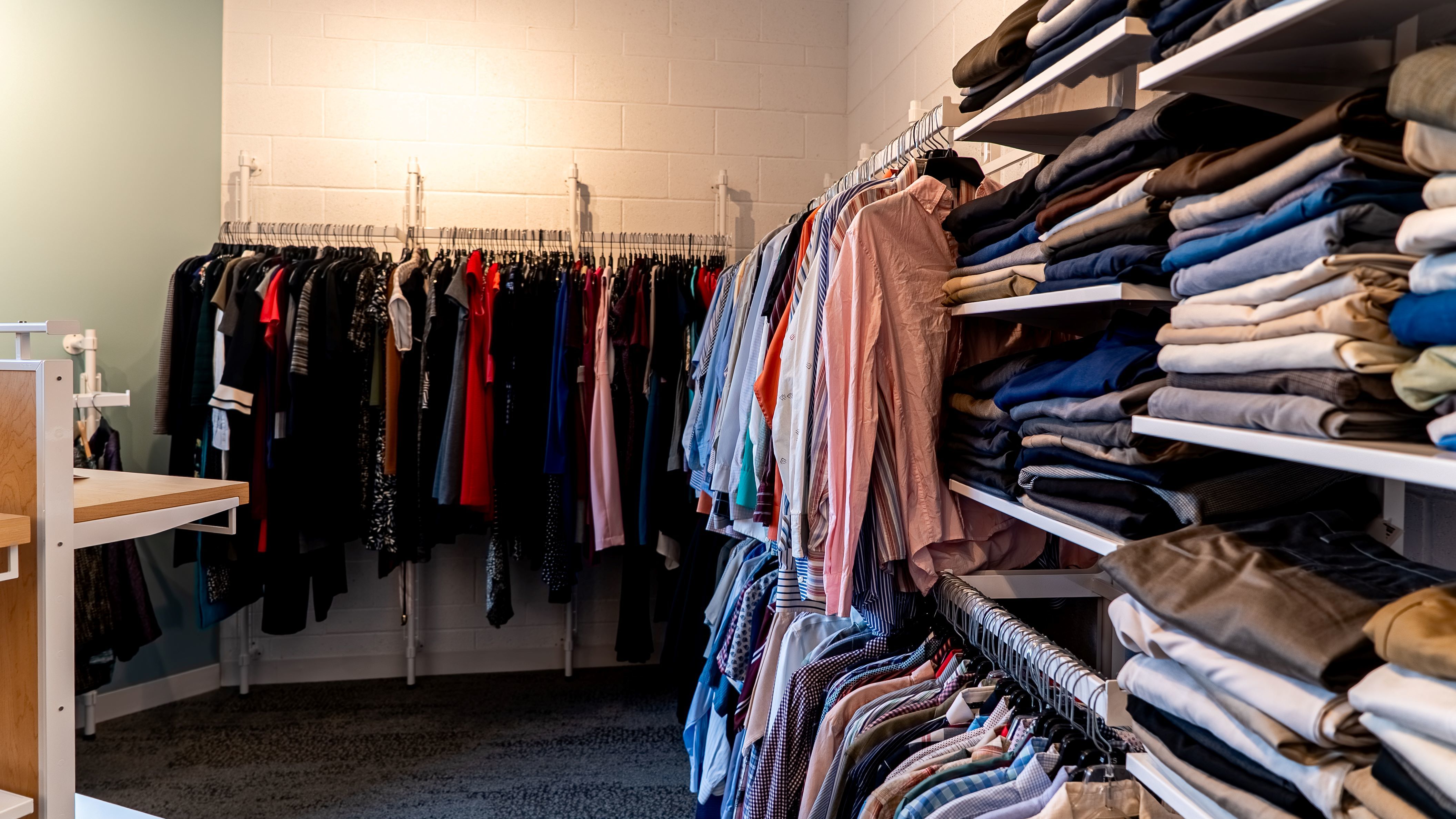 Clothing racks at Matty's Closet