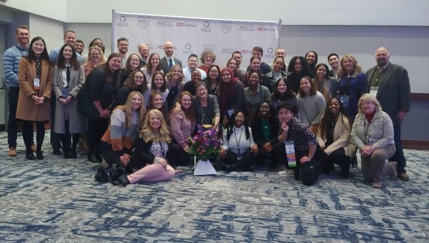 Group picture of counselor education students at the All Ohio Counselor Conference.