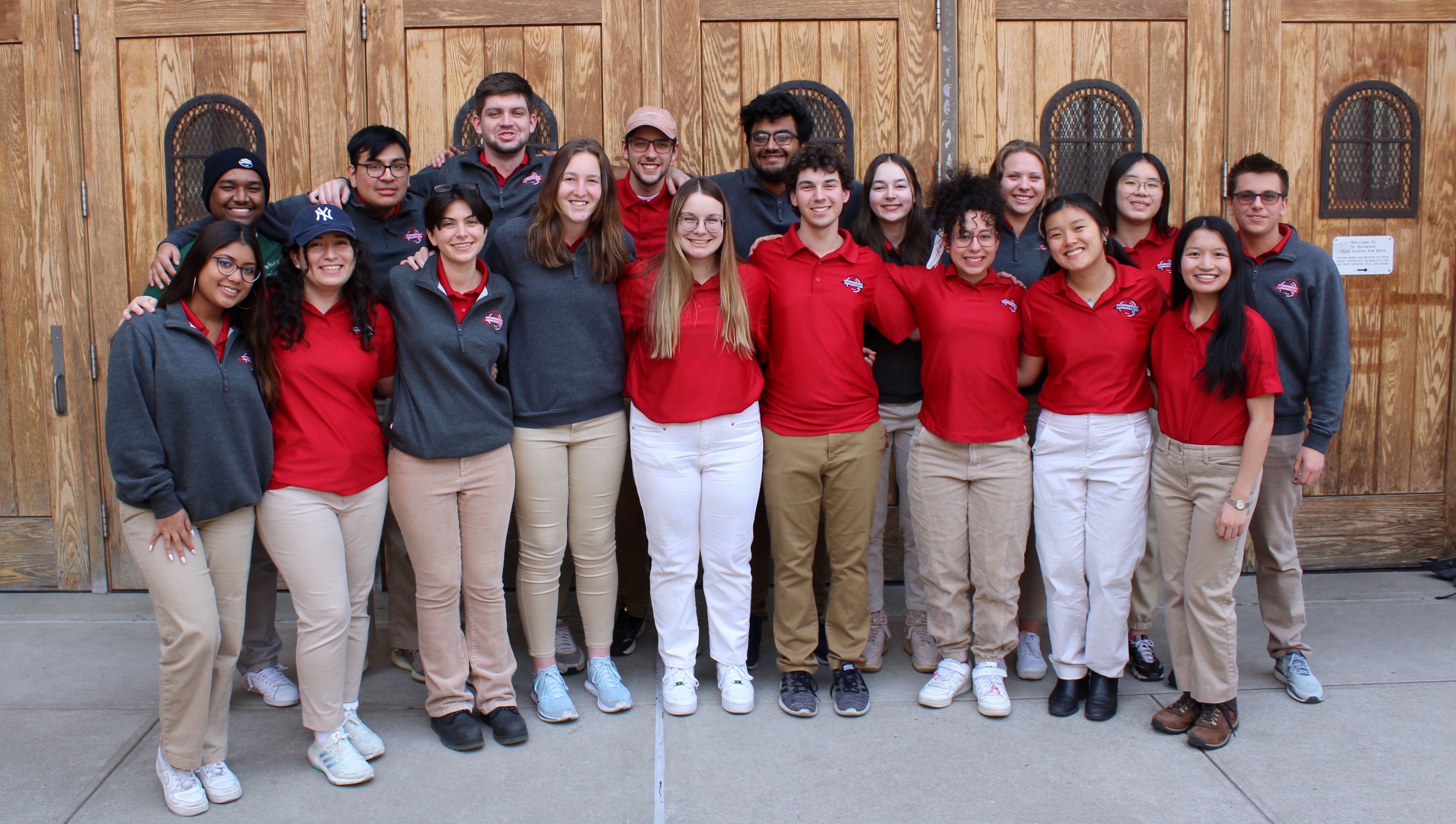 RPI Engineering Ambassadors outside of the school in the Bronx.