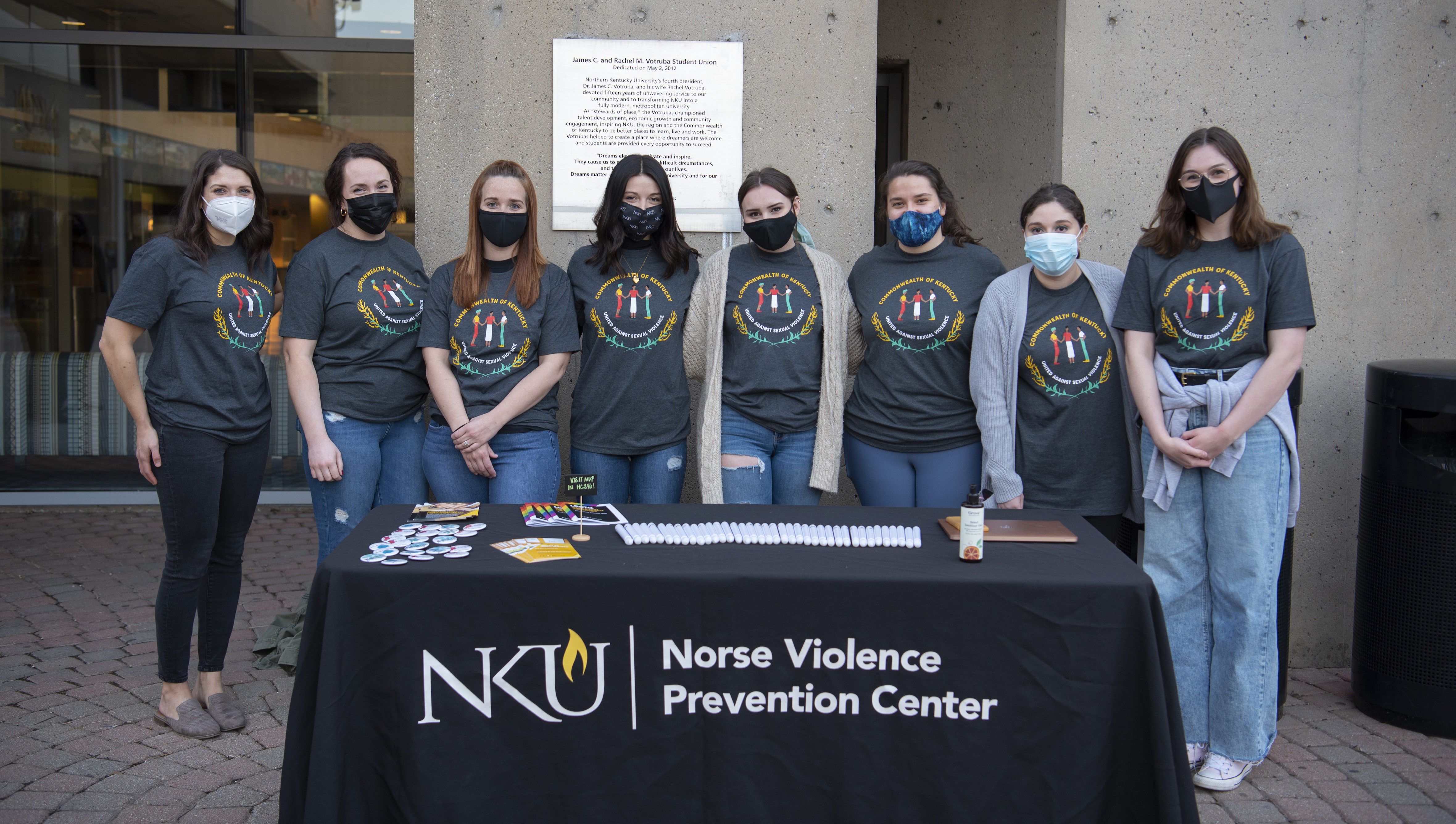 The Norse Violence Prevention team working for the Take Back the Night event on campus.