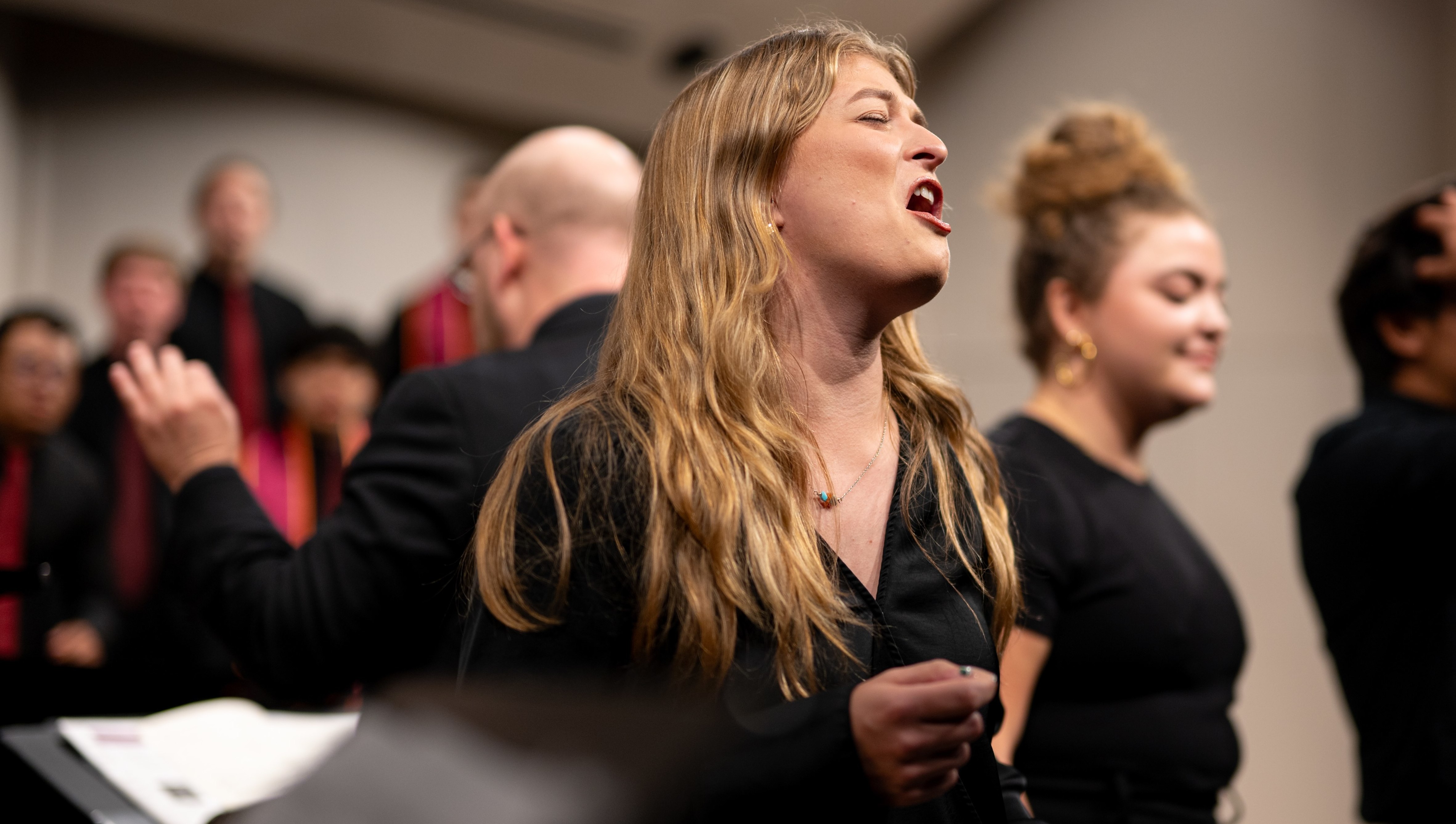 Emily Staton performs a solo with the VT Chamber Singers