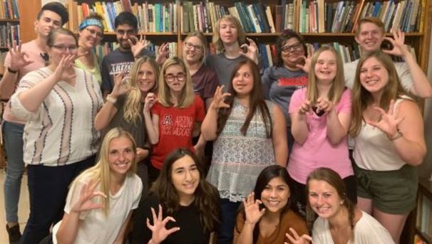 group of students and peer mentors