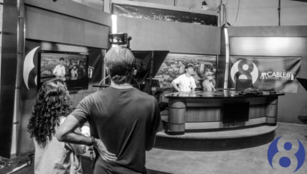 Cable 8 student showrunners prepare for a broadcast