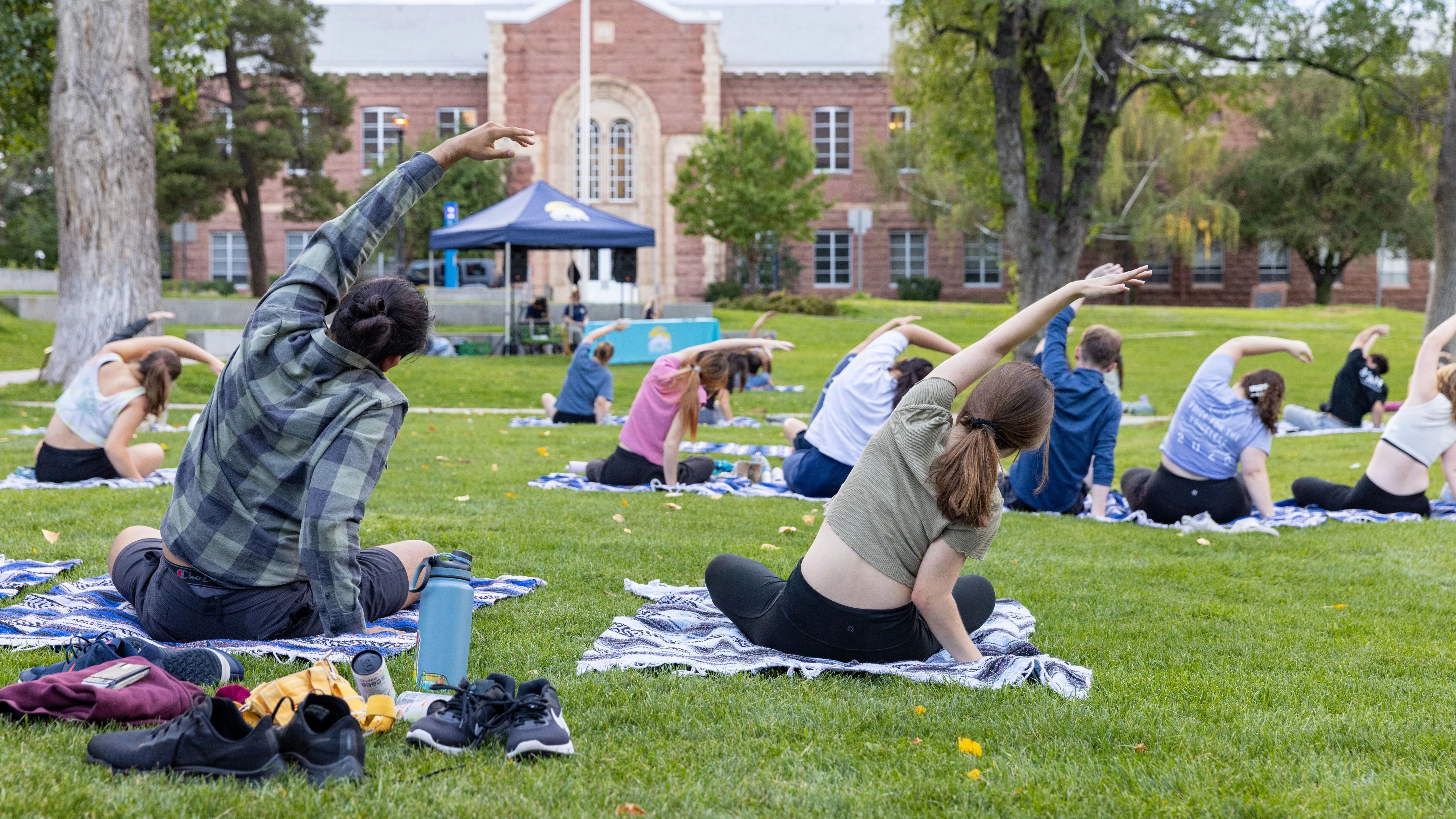 Yoga in the quad