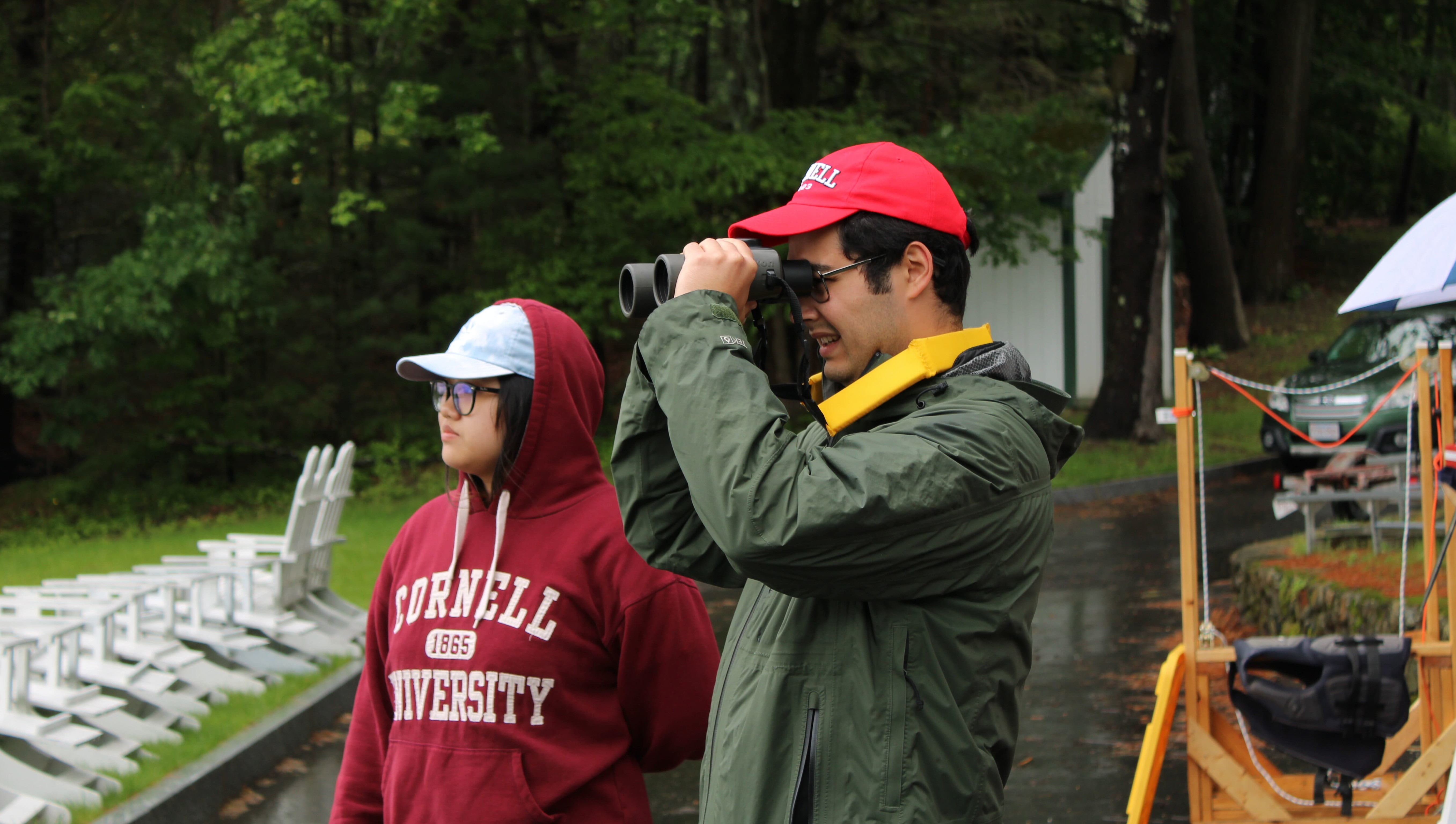 Watching our boat during competition