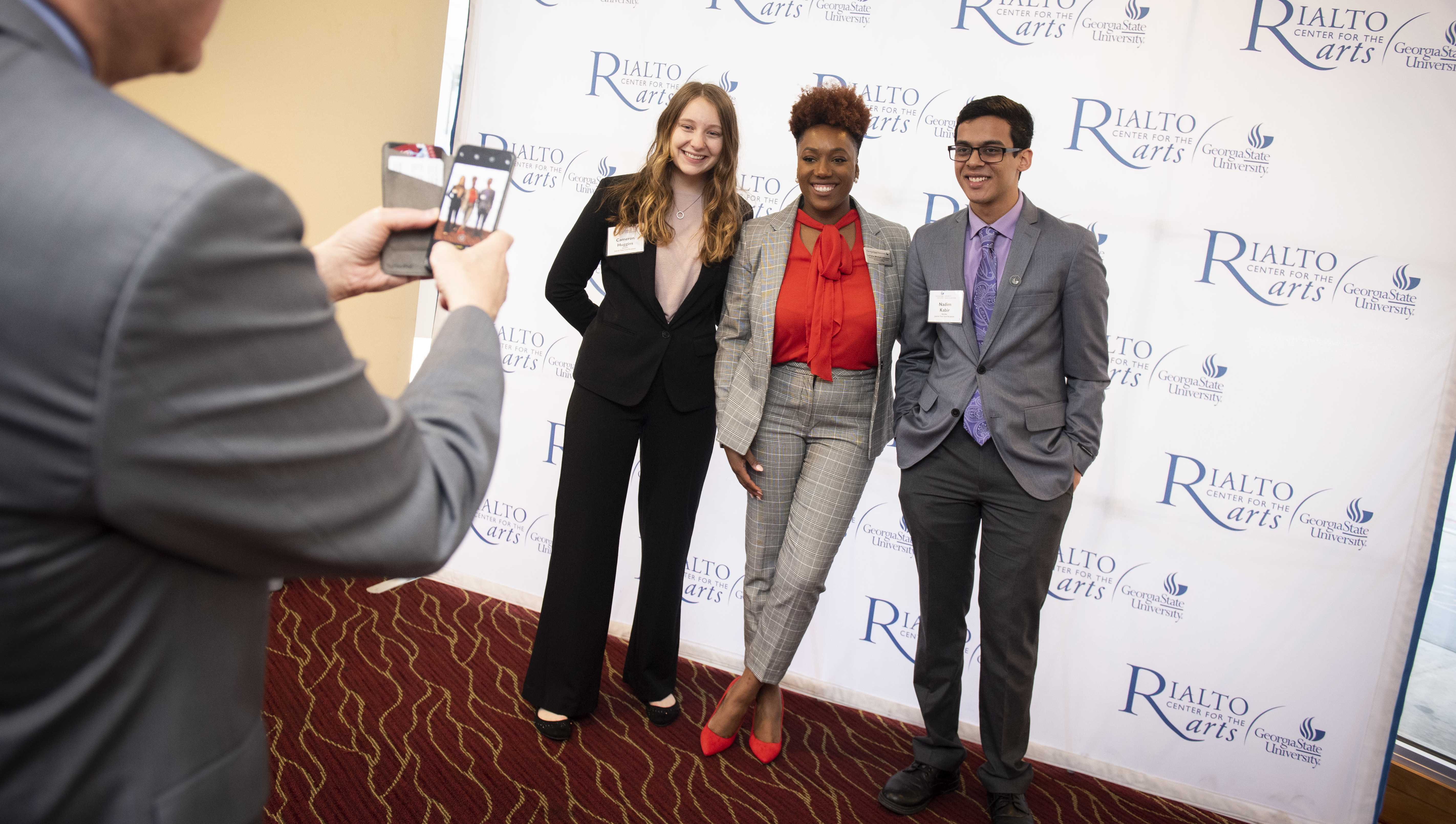 Just-In-Time Recipients Cameron Higgins and Nadim Kabir pose for the camera.