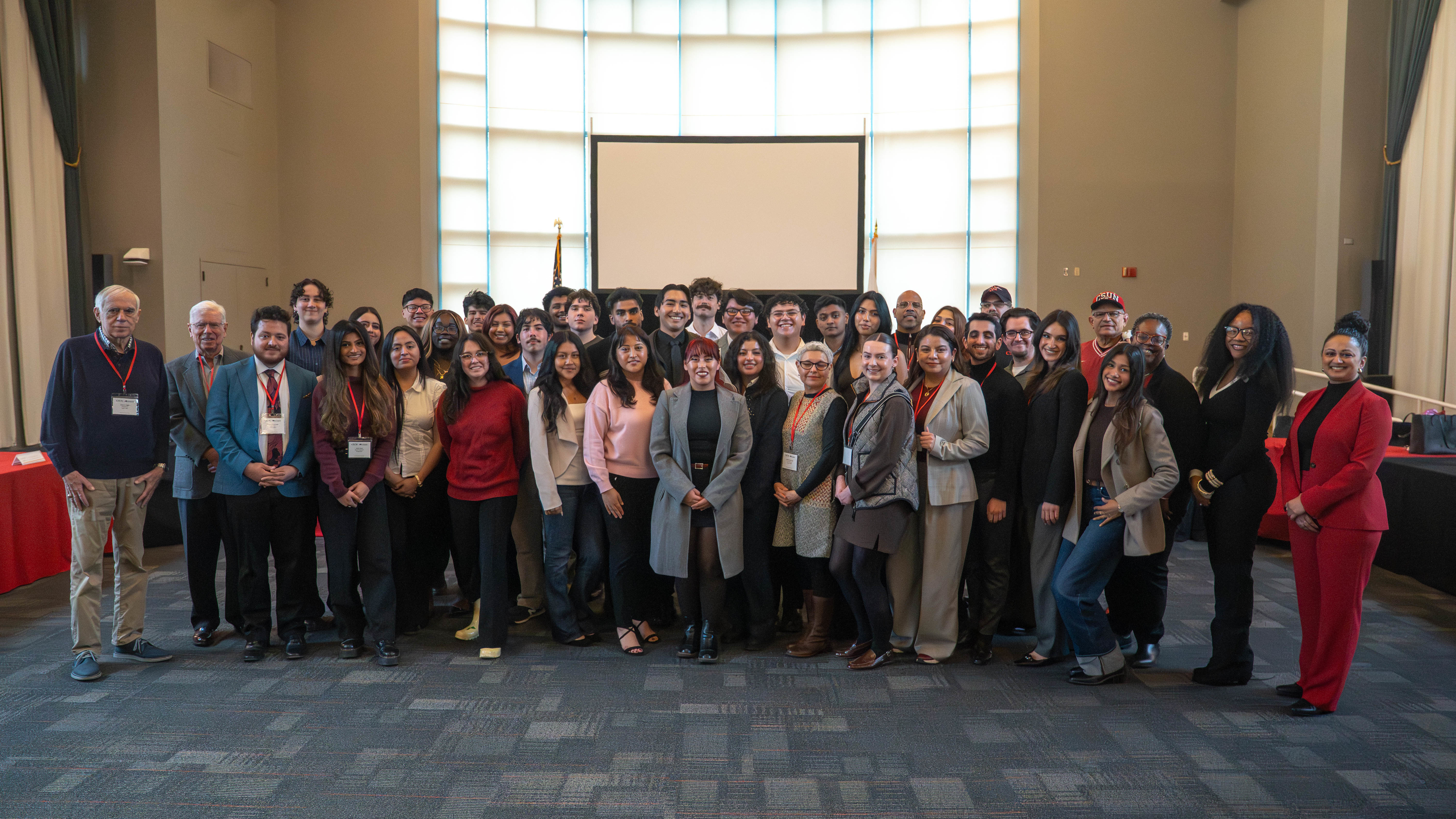 Students throwing roses on Matty the Matador for Good Luck.