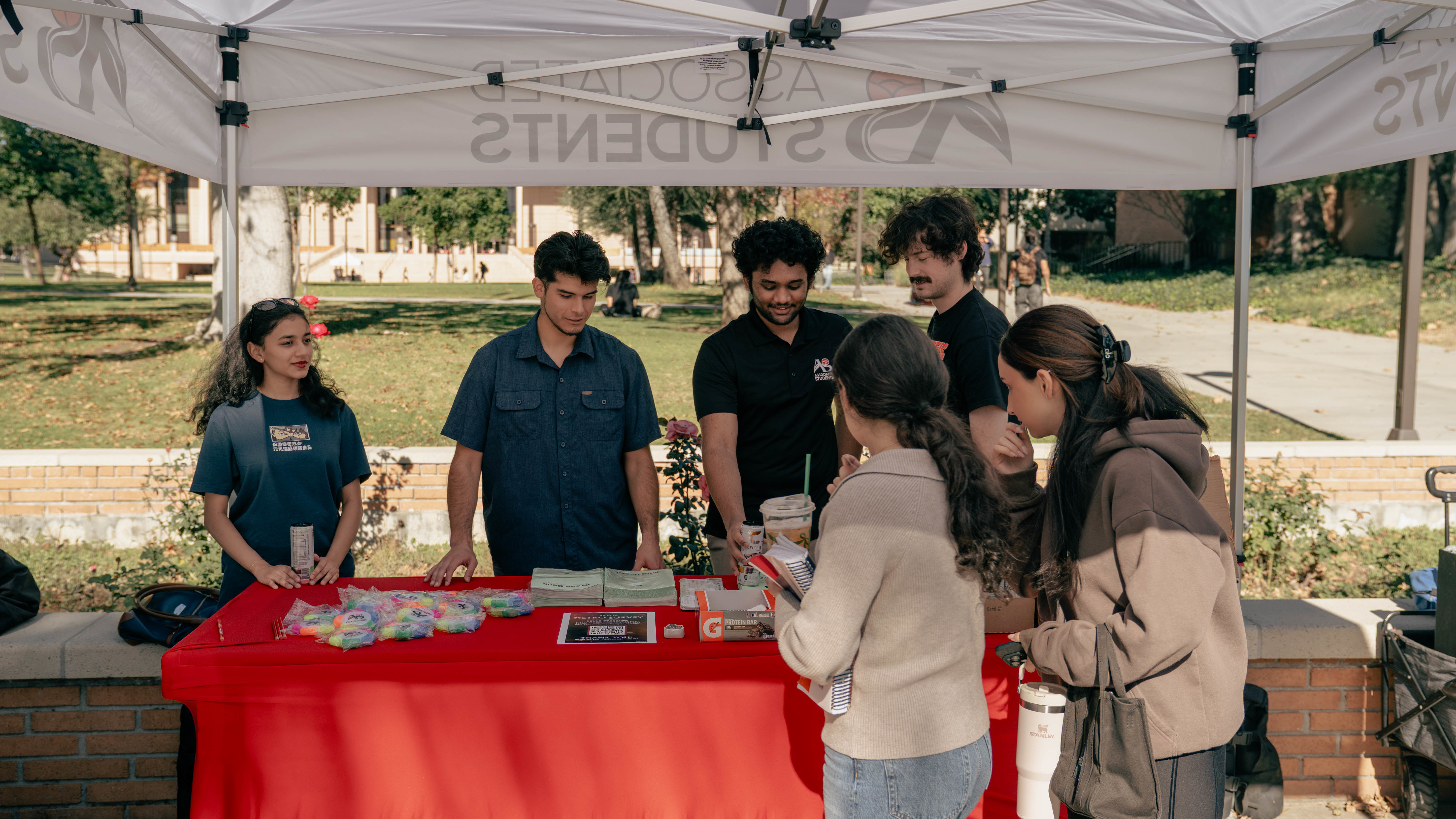 Students tabling at an event on campus.