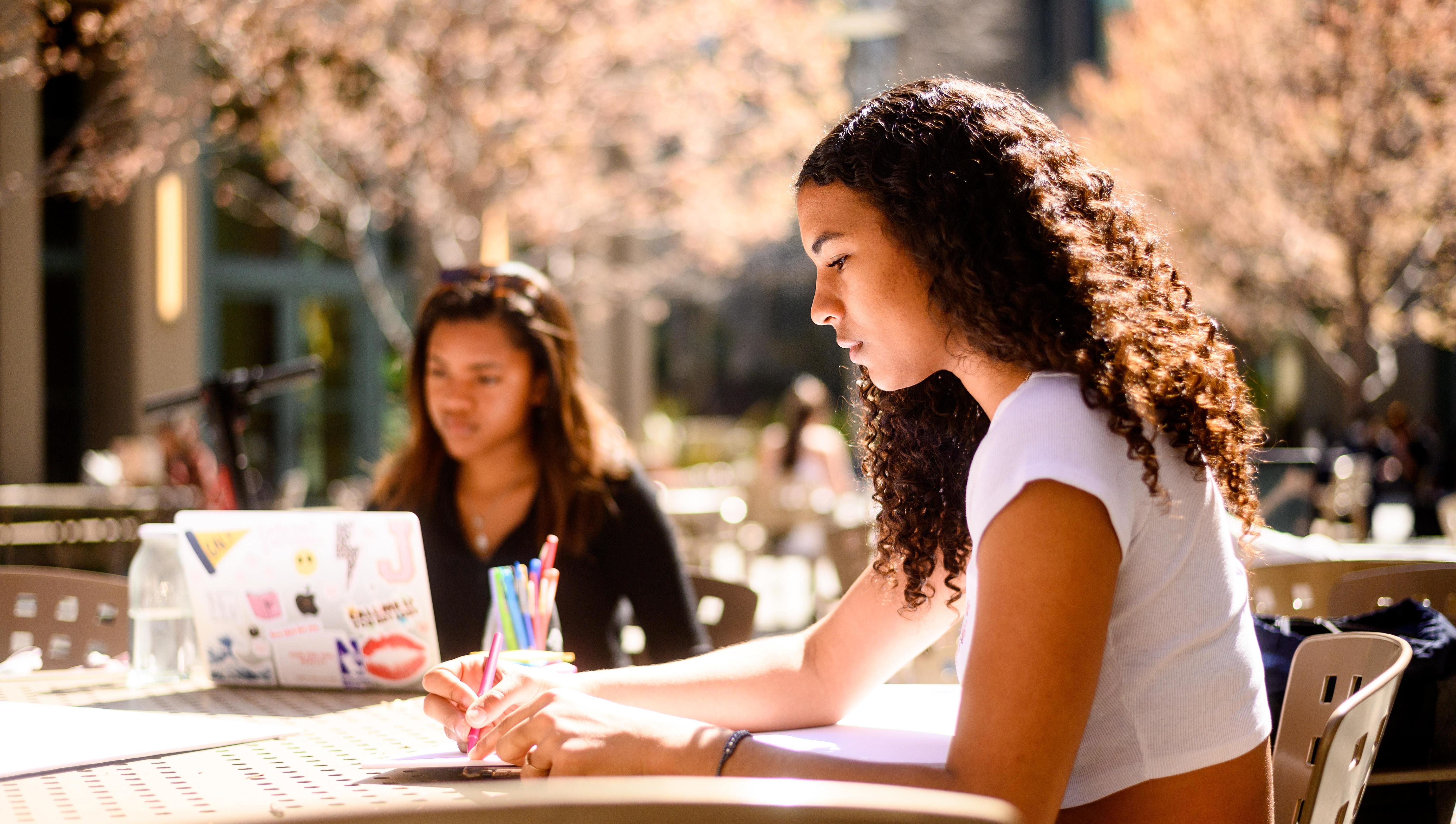 Students studying at Haas