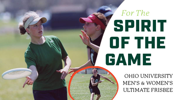 image with two OHIO Ultimate players with For The Spirit Of The Game headline