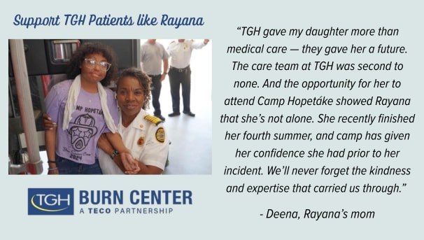 Support TGH Burn Center: A TECO Partnership Patients Image