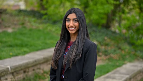 Priyanka Paradkar standing outside at Browning Amphitheater