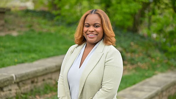 Kyla Hurns standing outside at Browning Amphitheater