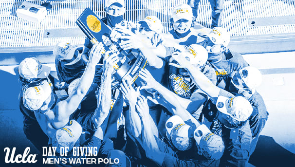 Water Polo Players hold a trophy