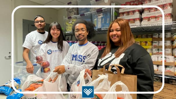 UMass Boston Beacons utilizing the campus food pantry.