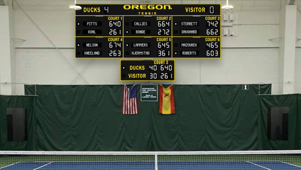 Oregon Tennis: Indoor Facility Scoreboards Image