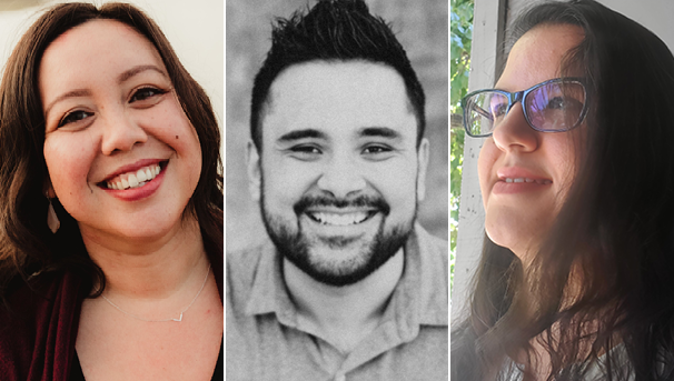 Author photos of Michelle Brittan Rosado, Steven Sanchez, and Lena Mubsutina.