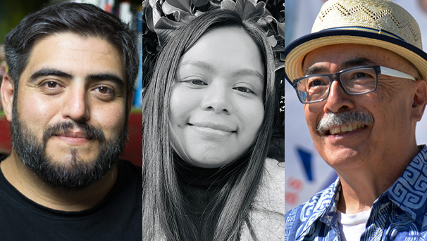 Collage image of Campos, Hernandez, and Herrera author headshots.